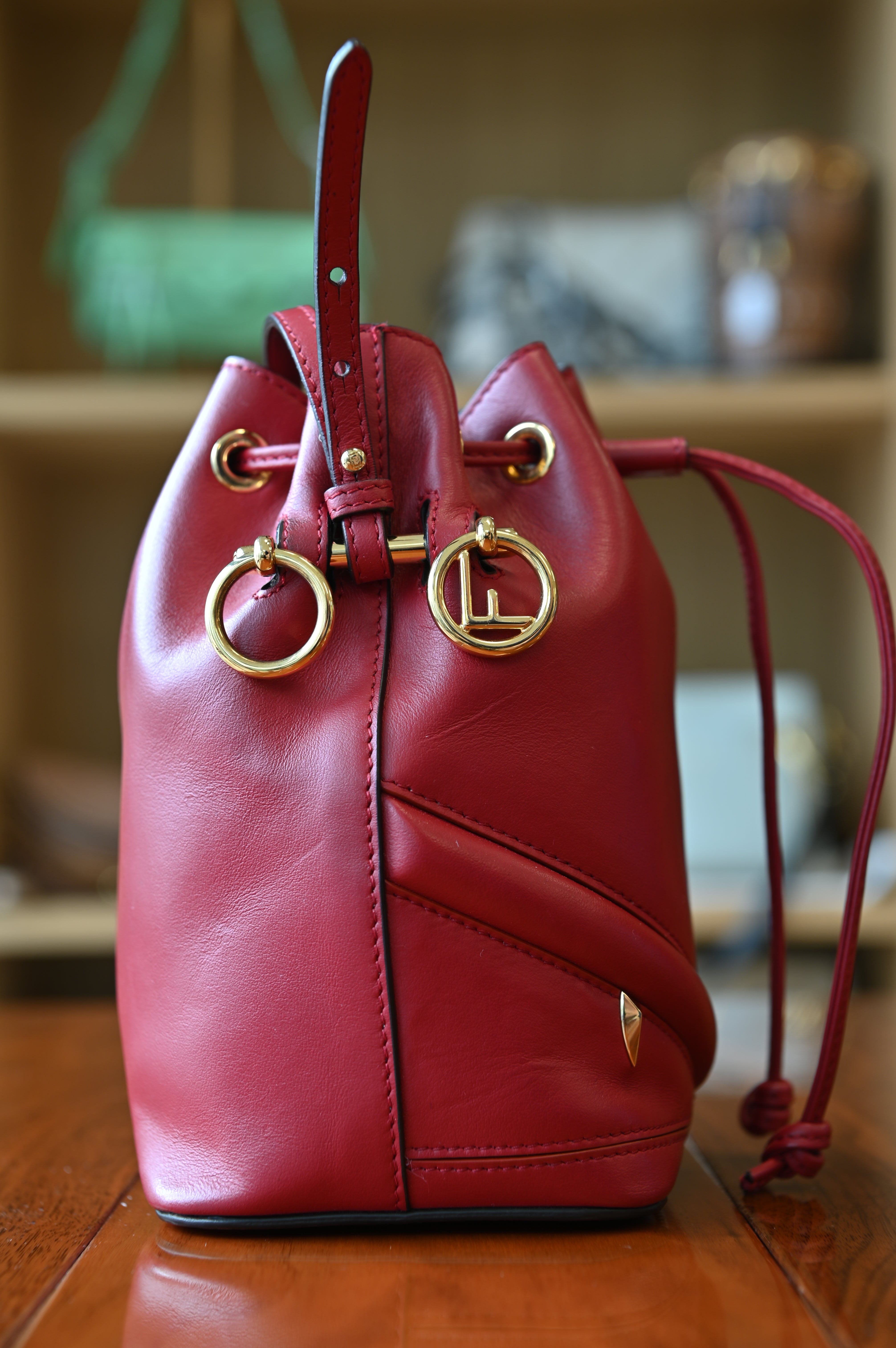 Fendi Red Mon Tresor Bucket Bag