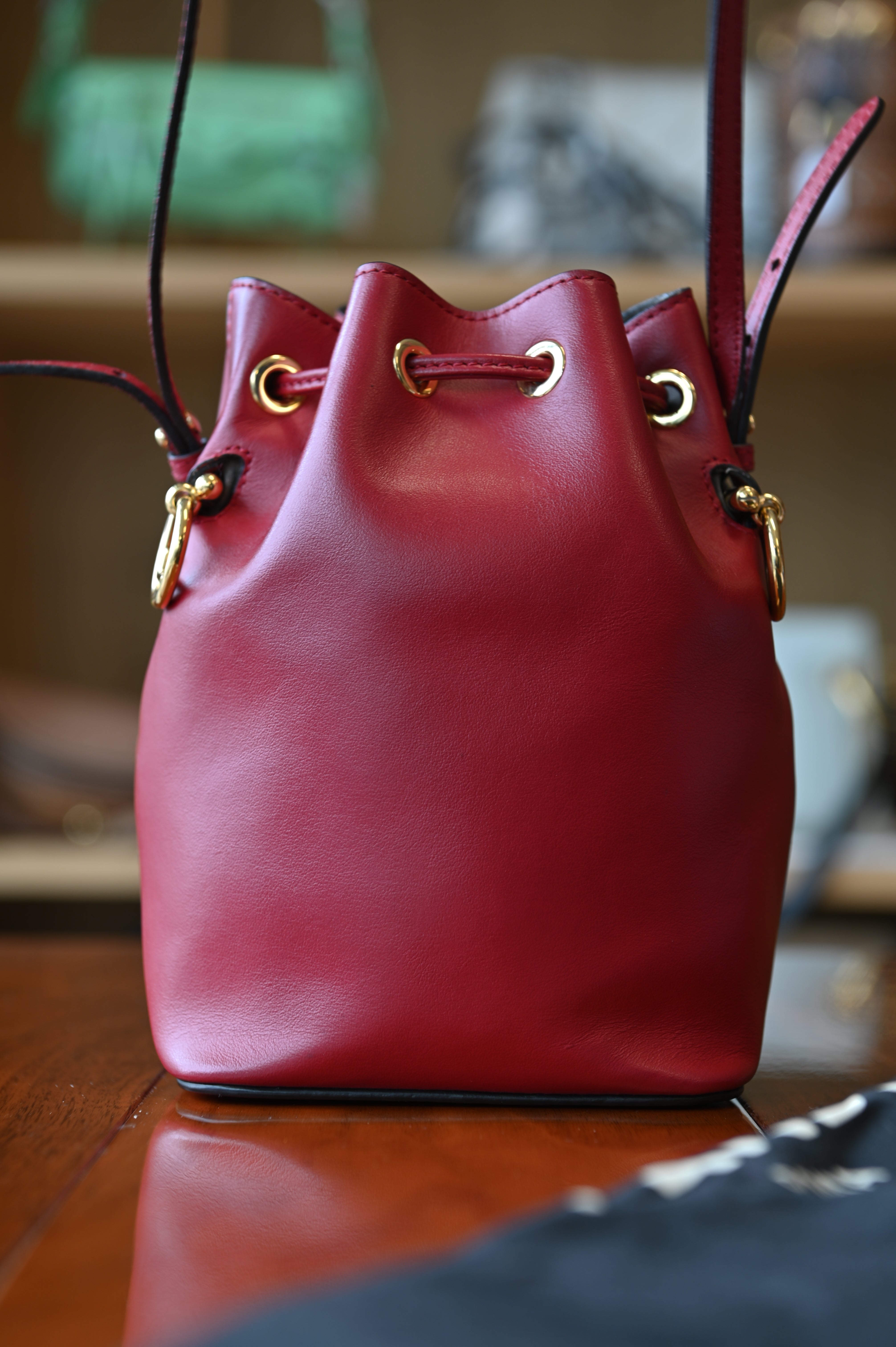 Fendi Red Mon Tresor Bucket Bag