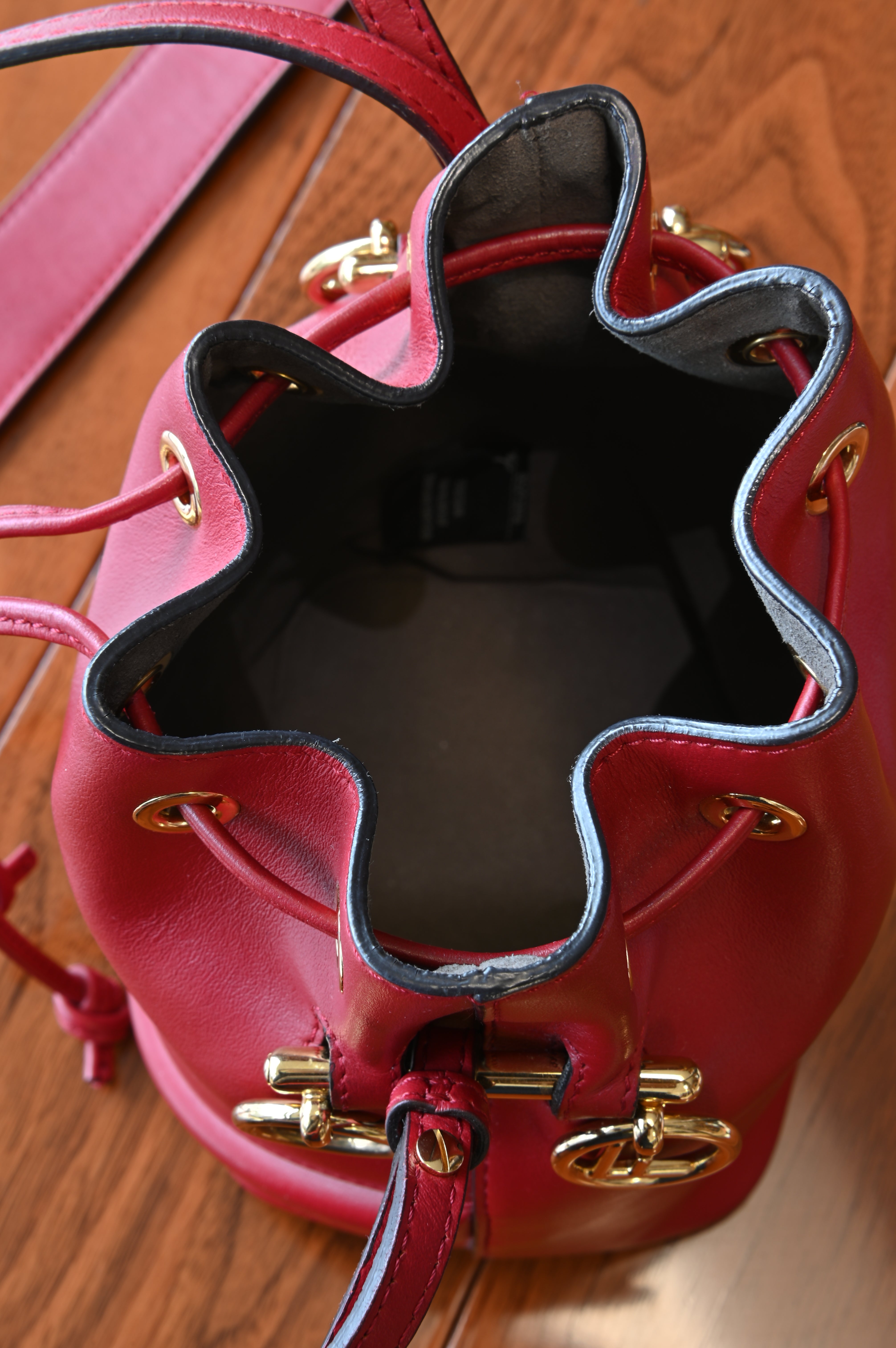 Fendi Red Mon Tresor Bucket Bag