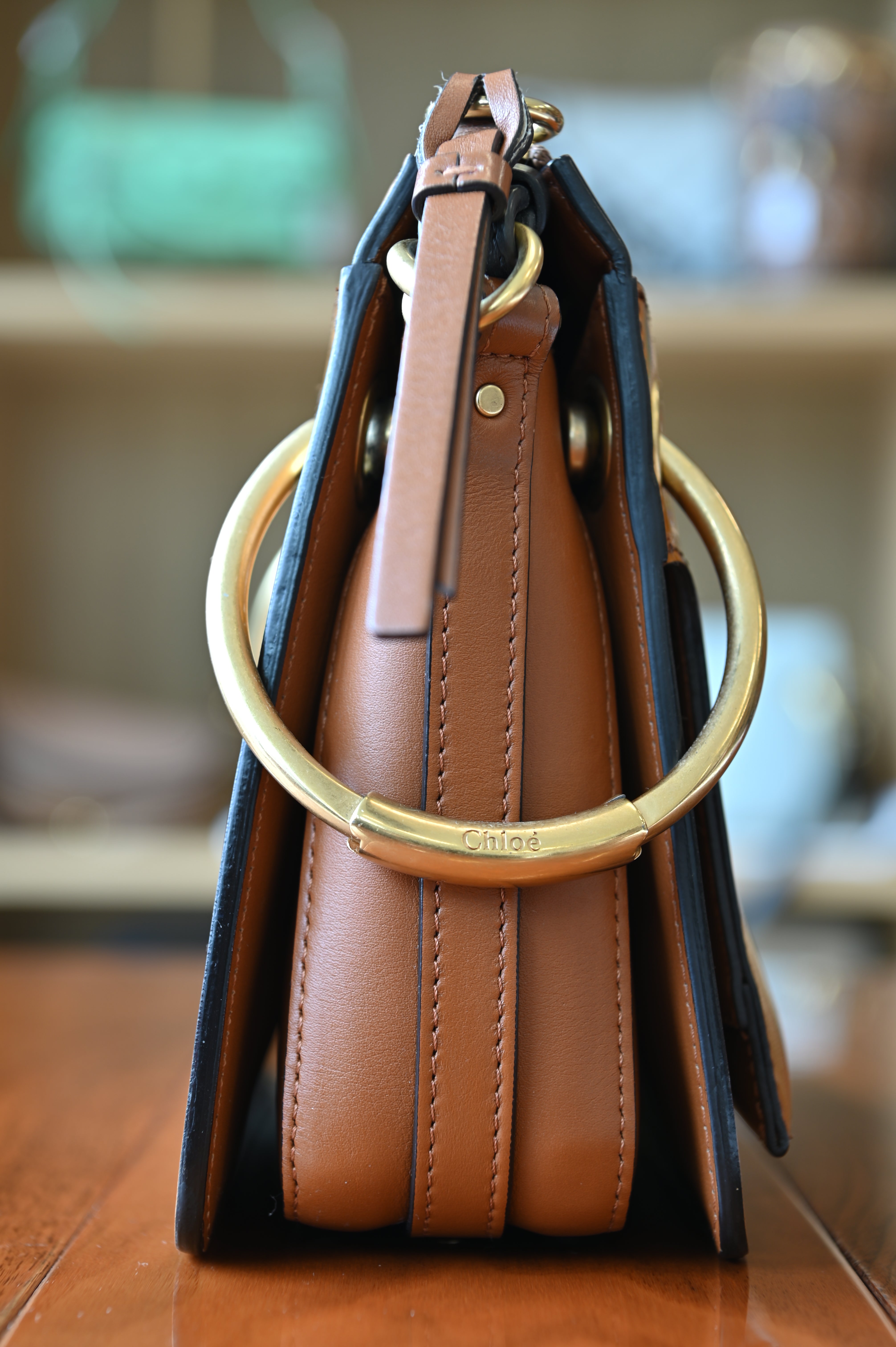 Chloé Caramel Roy Patent Leather Crossbody Bag