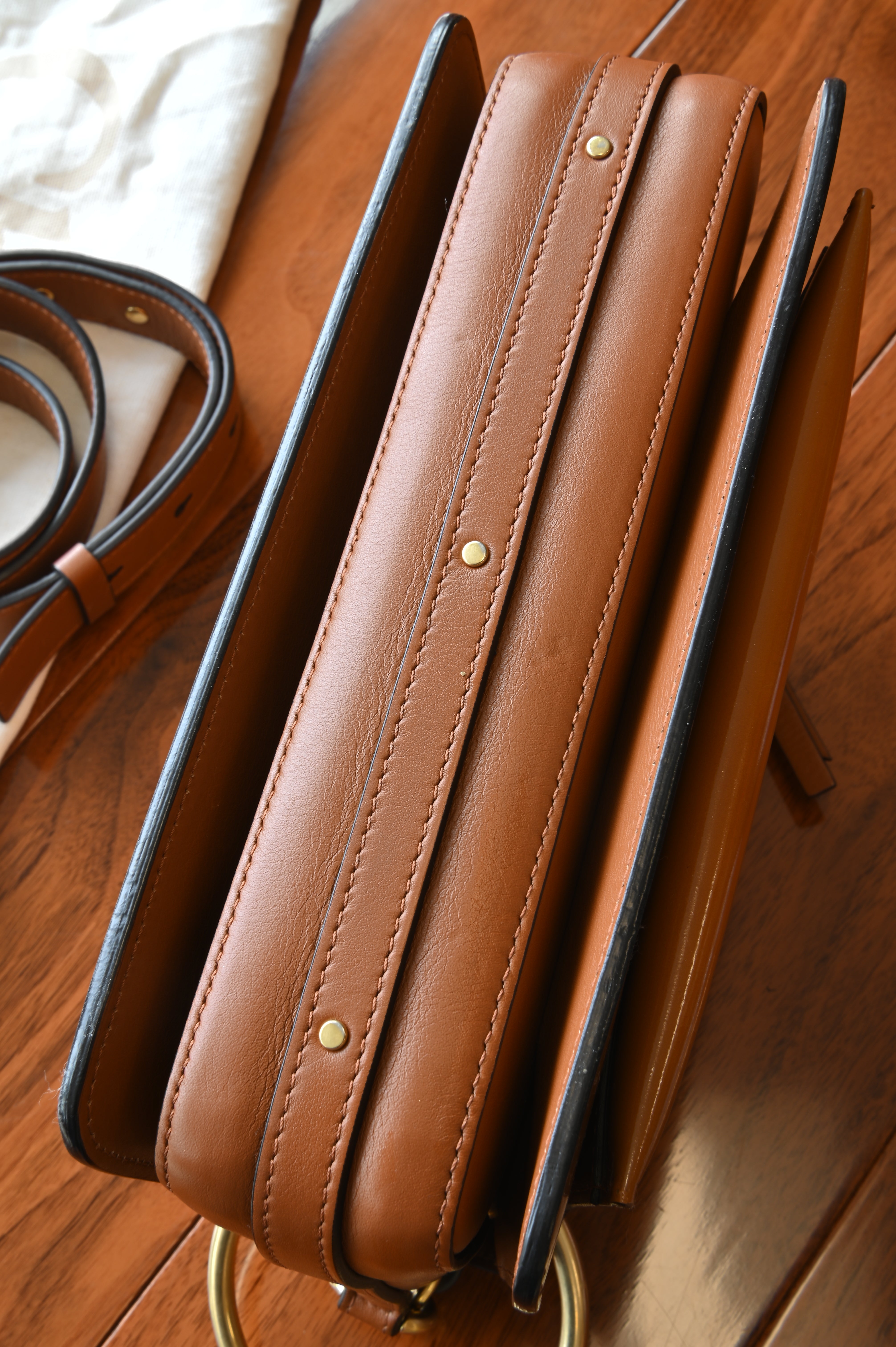 Chloé Caramel Roy Patent Leather Crossbody Bag
