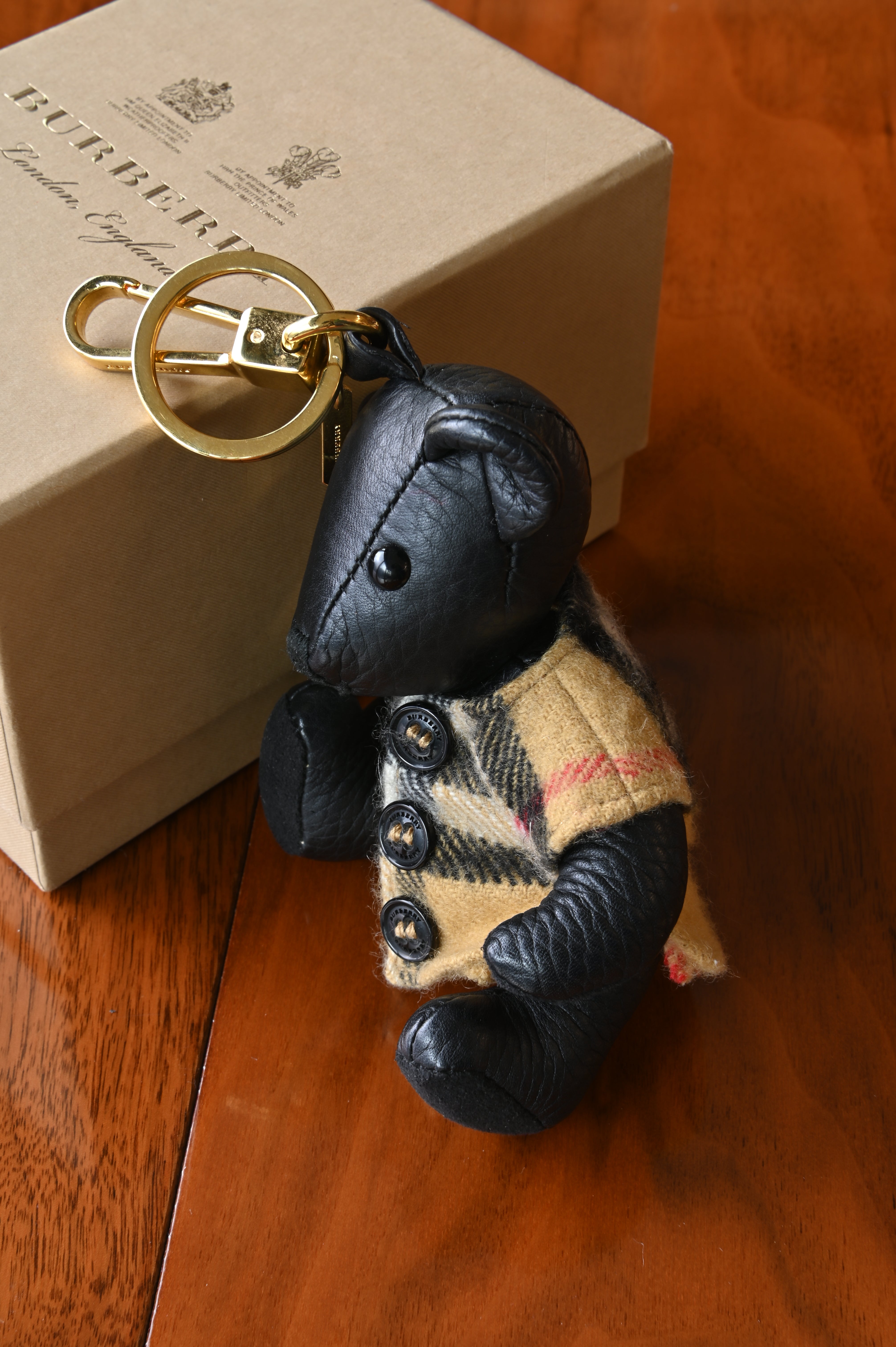 Burberry Black Thomas Bear Charm Trench Coat