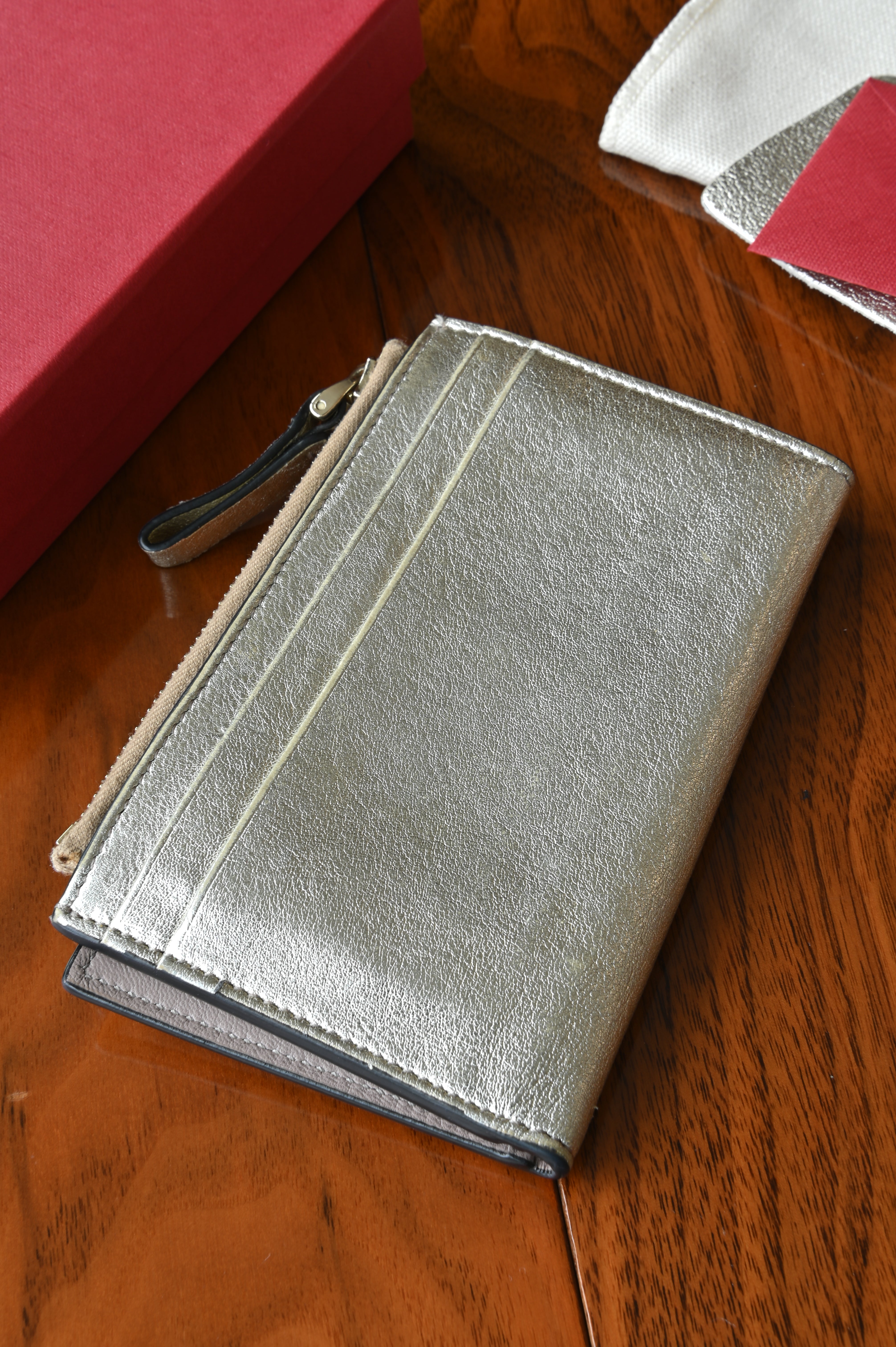 Valentino Garavani VLogo Metallic Calfskin Wallet