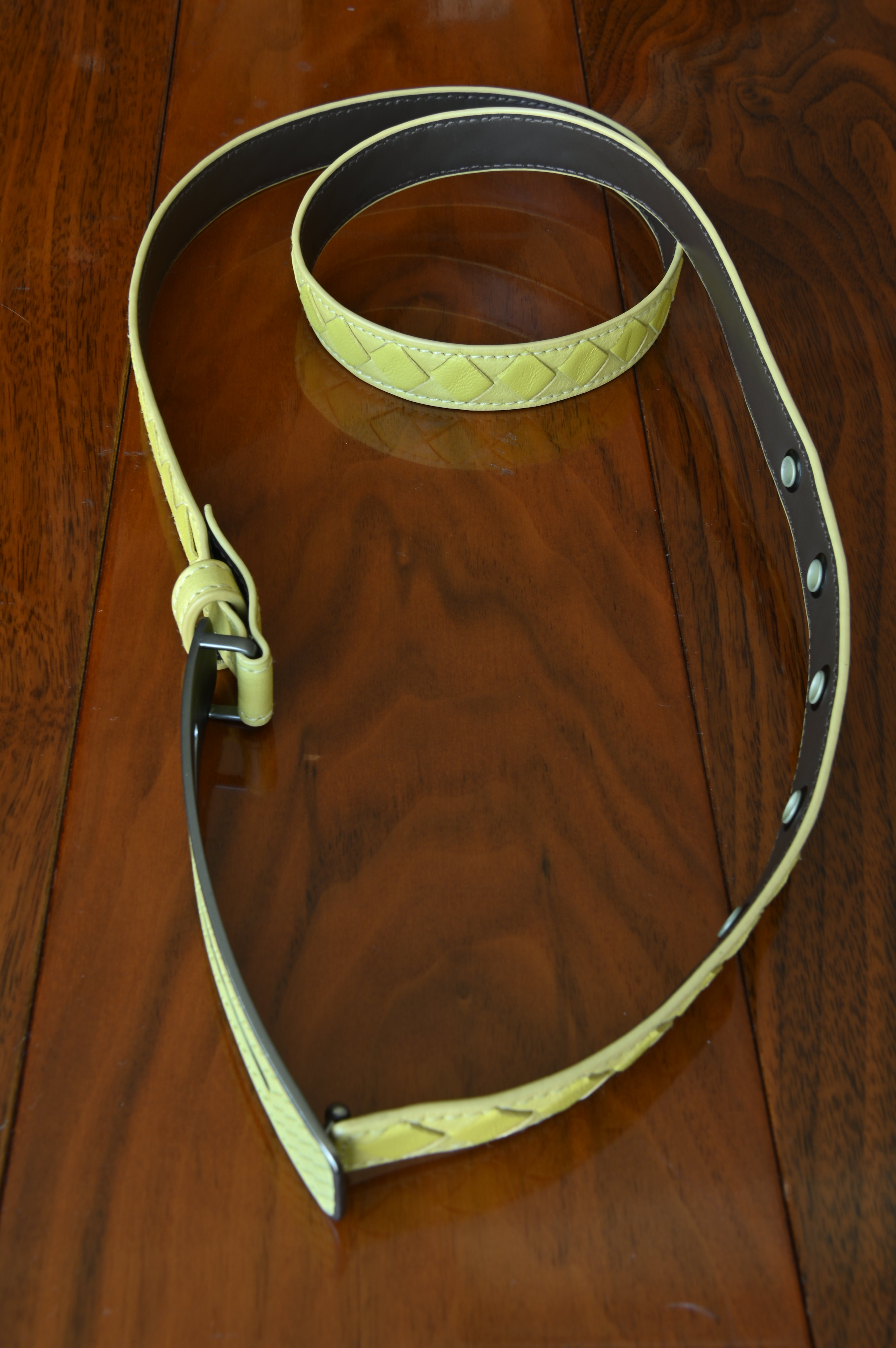 Bottega Veneta intrecciato Yellow Belt