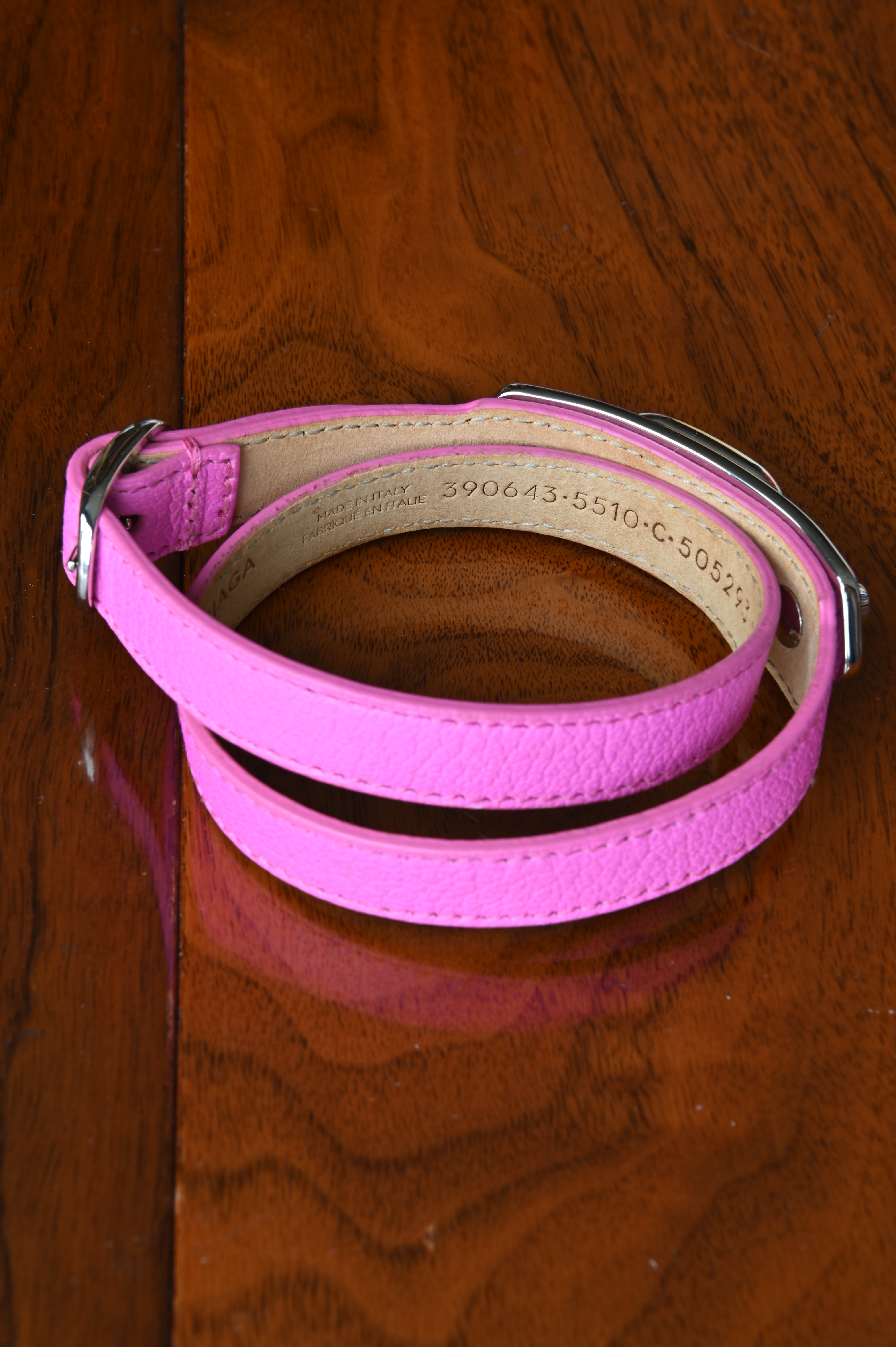Balenciaga Hot Pink Arena Double Wrap Bracelet