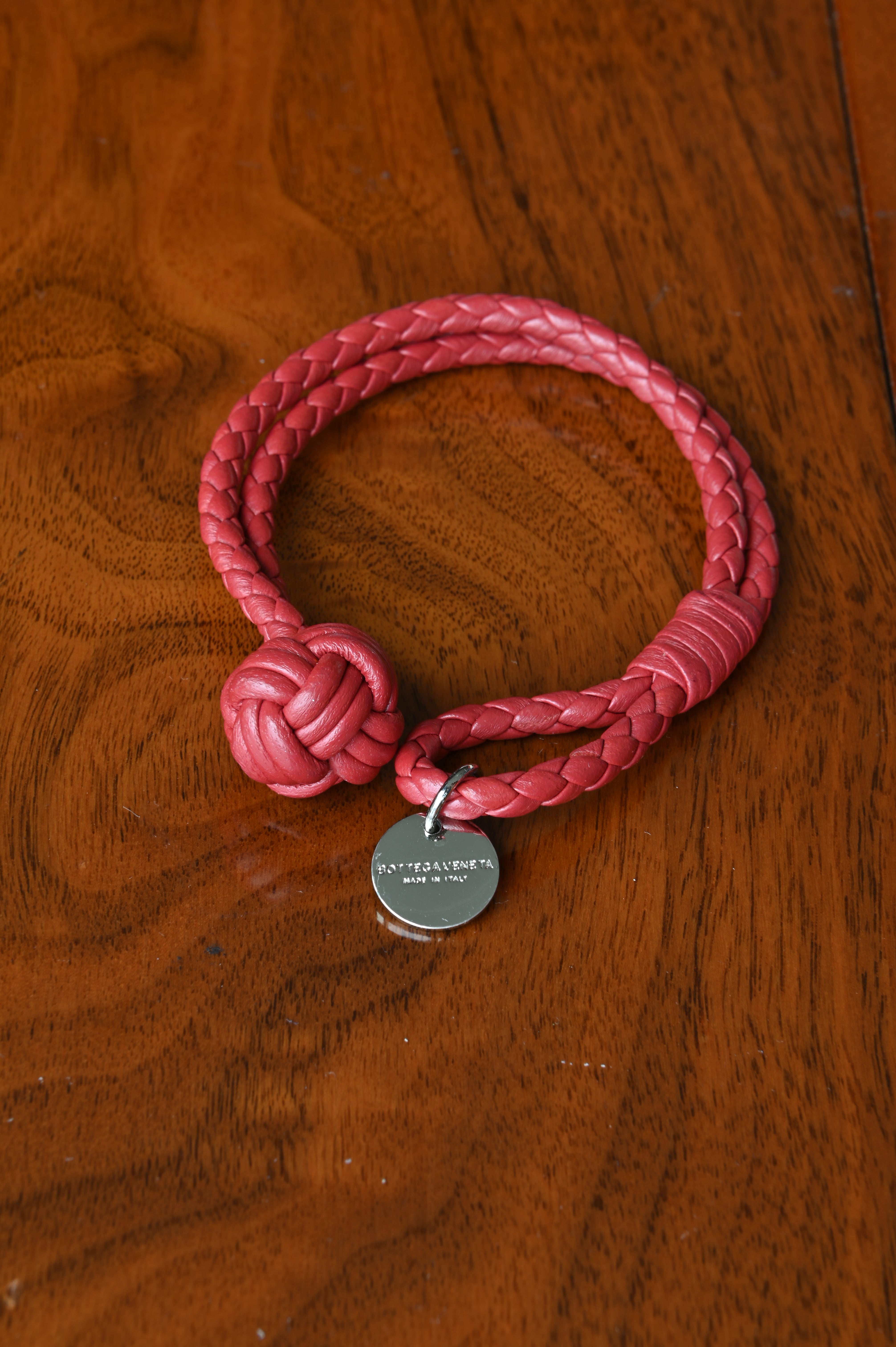 Bottega Veneta Red Intrecciato Bracelet