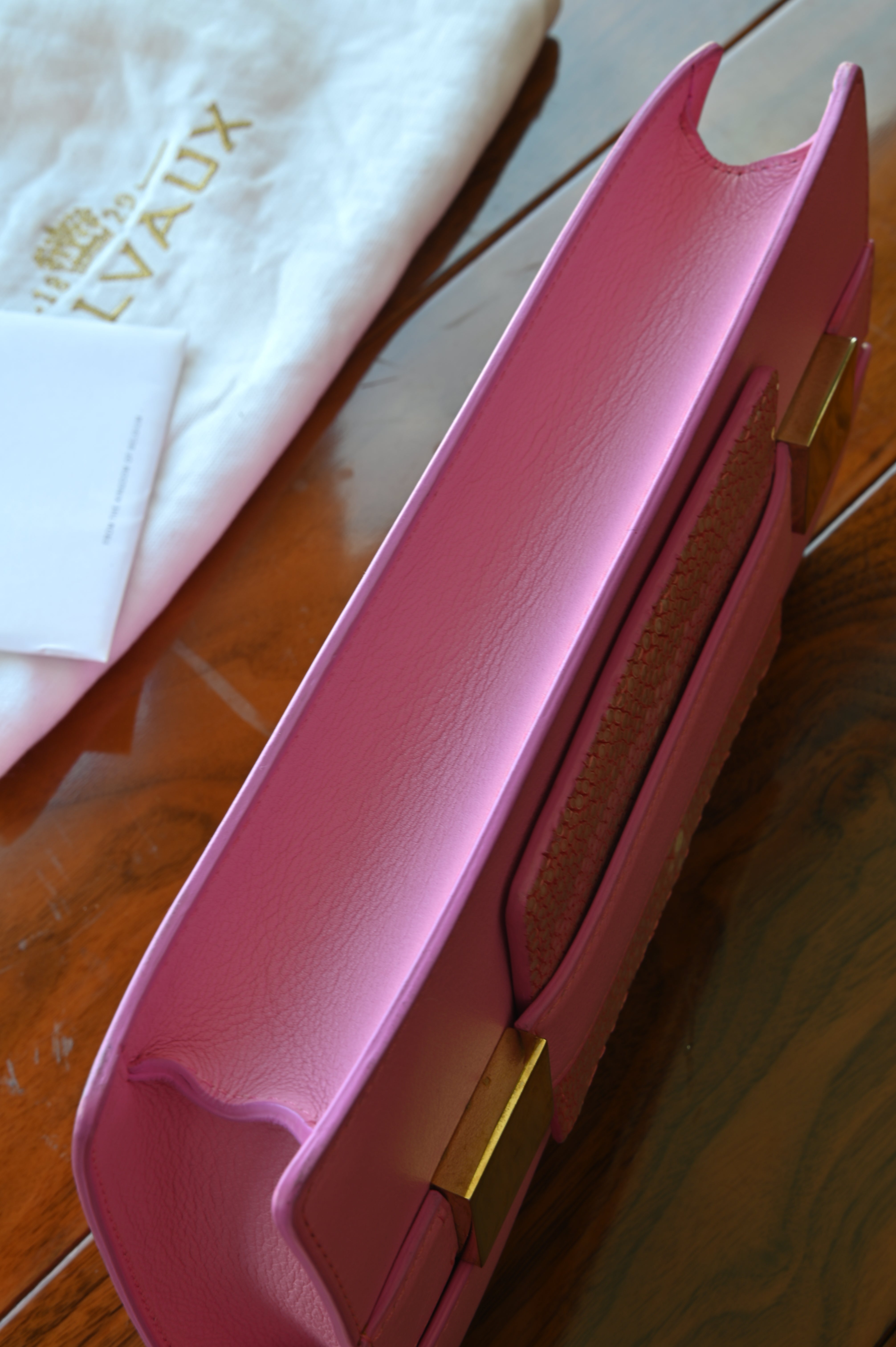 Delvaux Pink Stingray Long Wallet