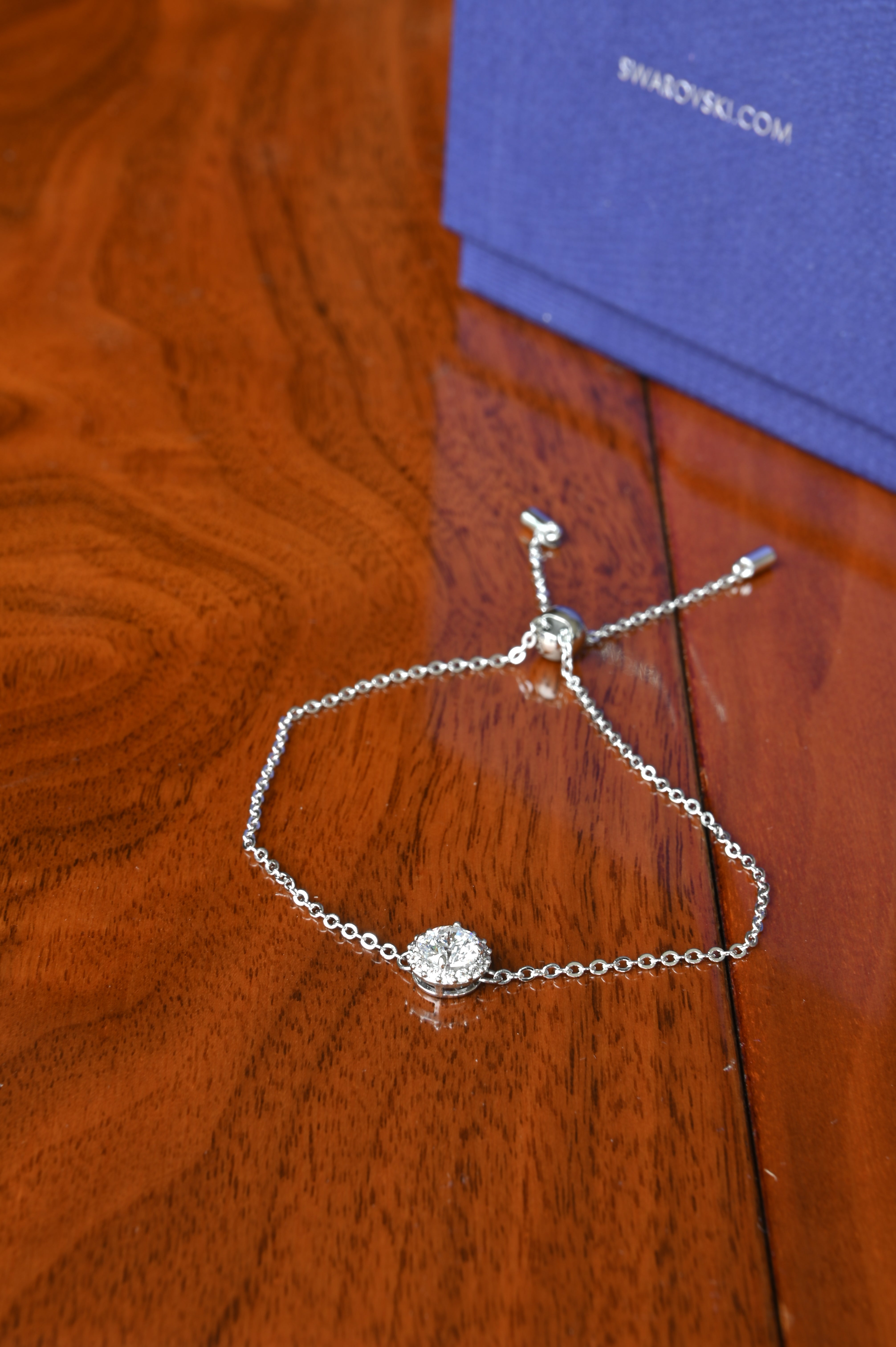 Swarvoski Diamond Silver Chain Bracelet
