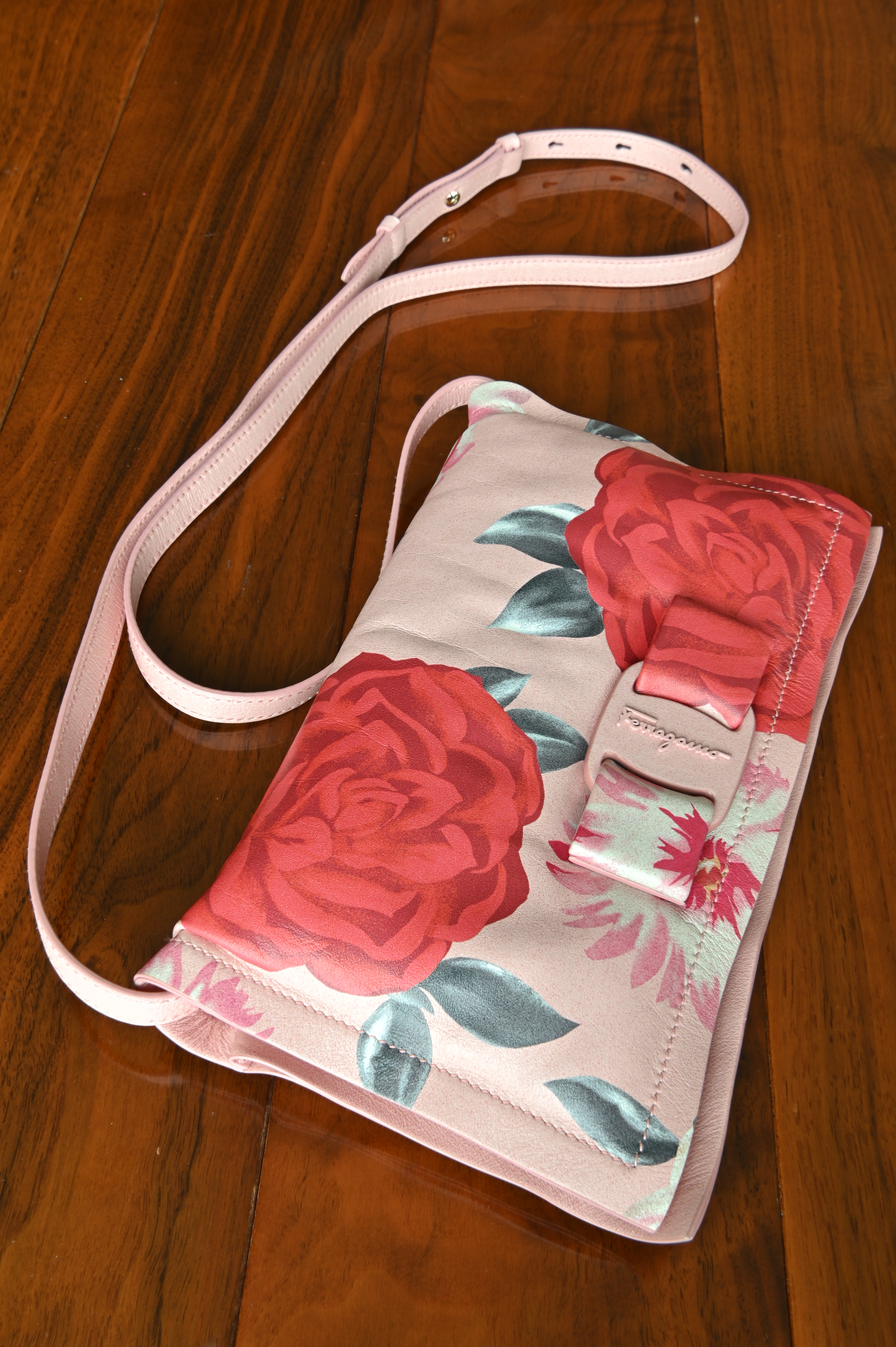 Salvatore Ferragamo Pink Floral Shoulder Bag