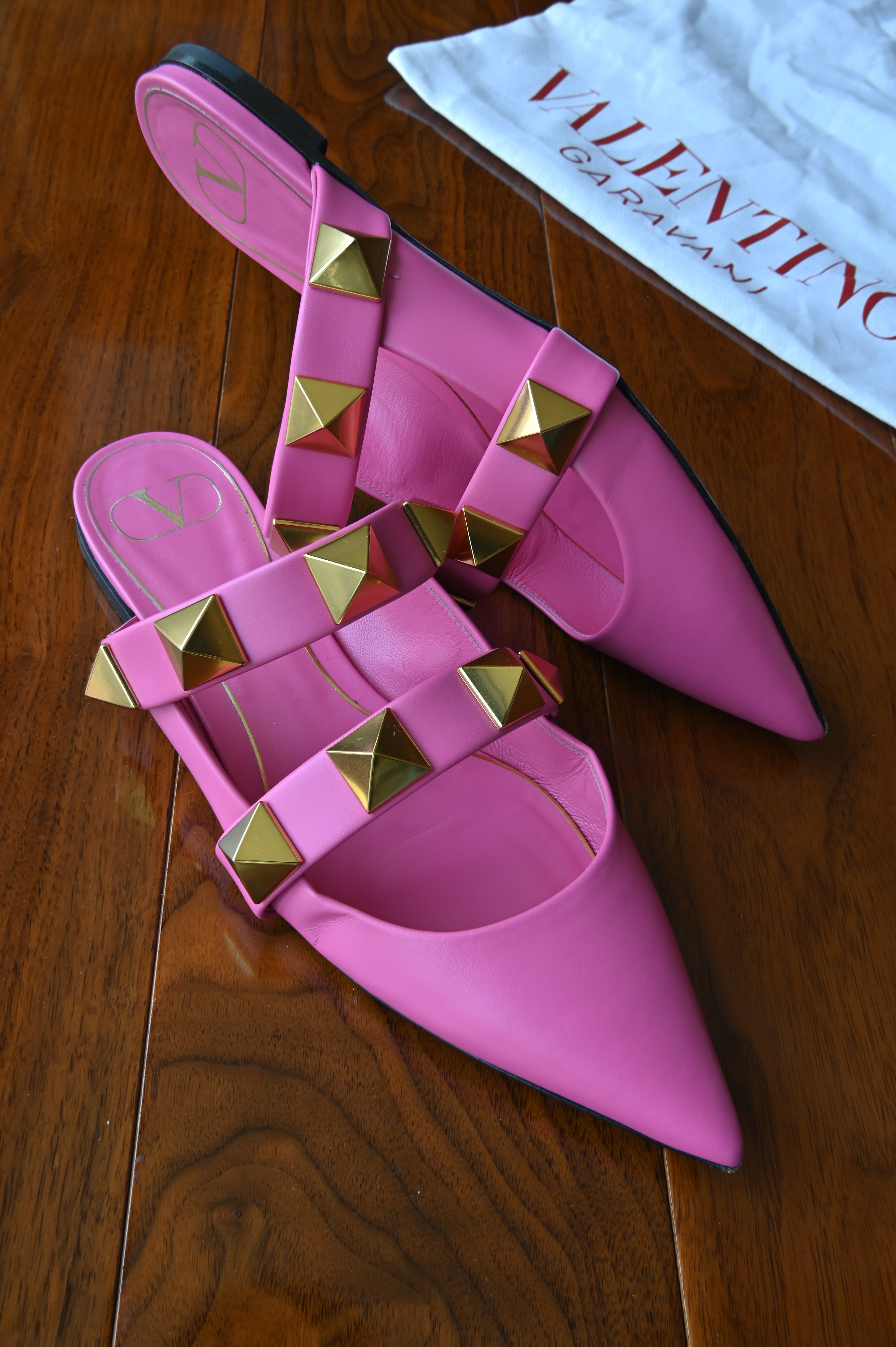 Valentino Garavani Pink Rockstud Mules