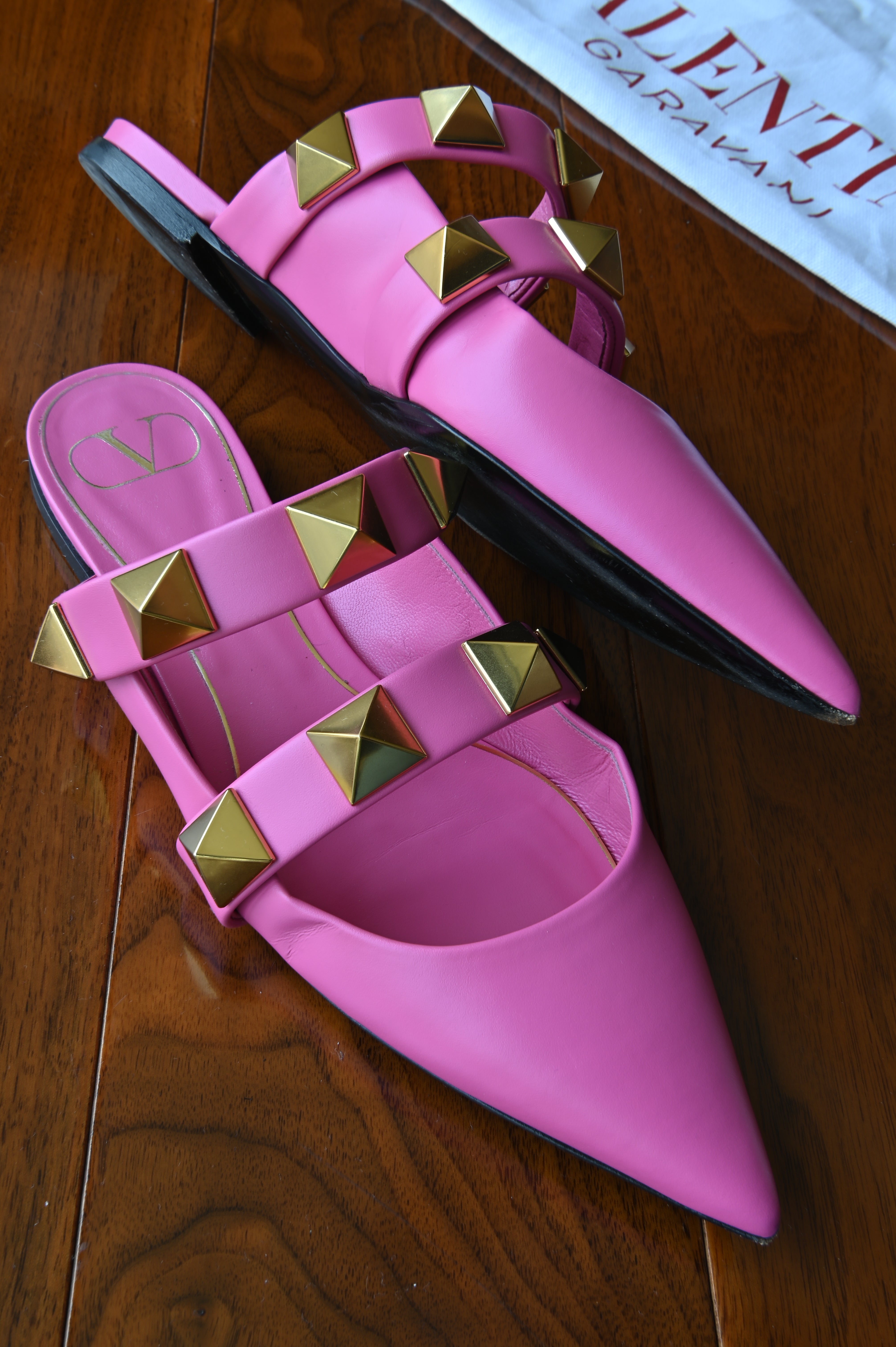 Valentino Garavani Pink Rockstud Mules