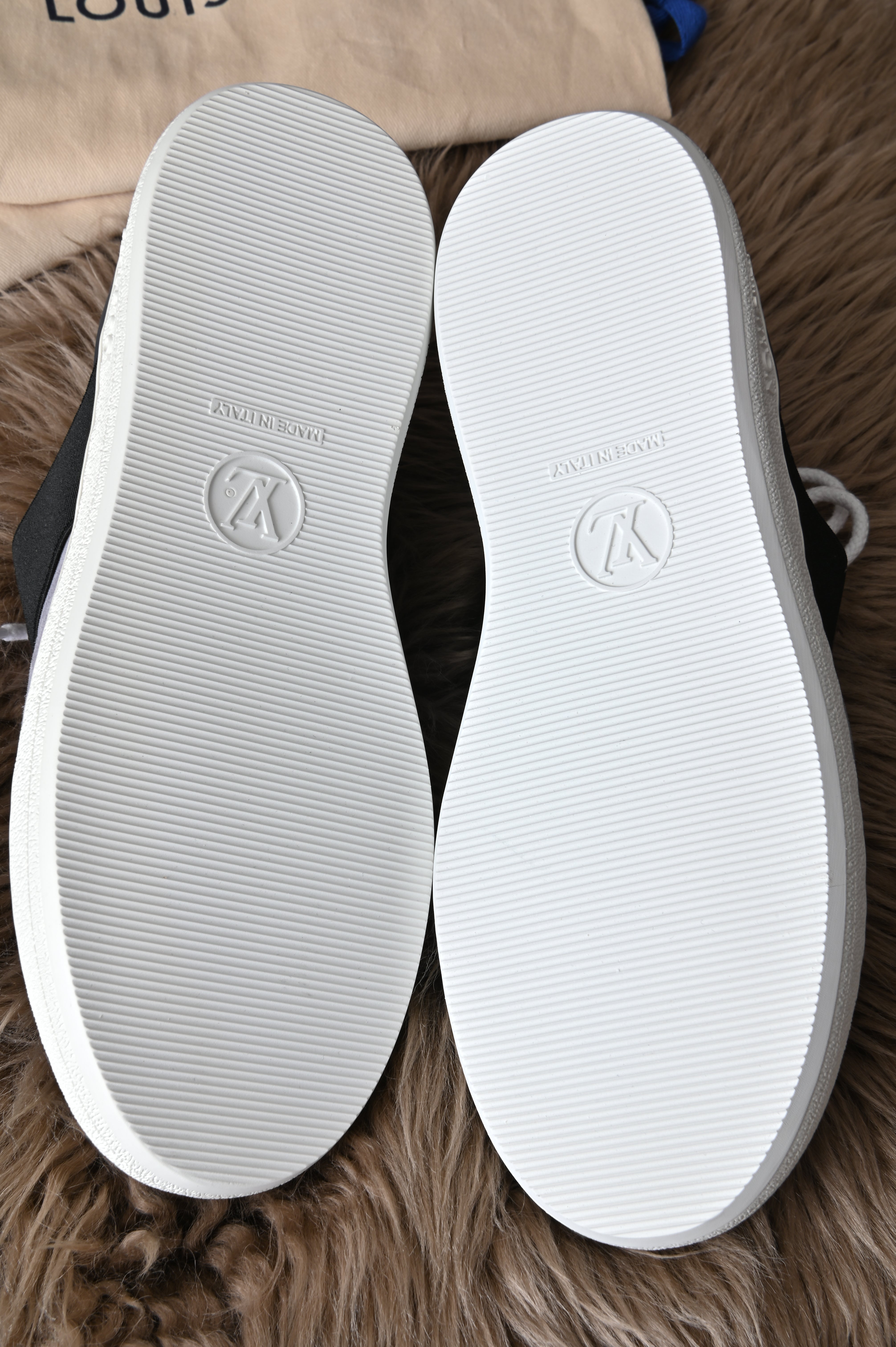 Louis Vuitton blue grey monogram sneakers