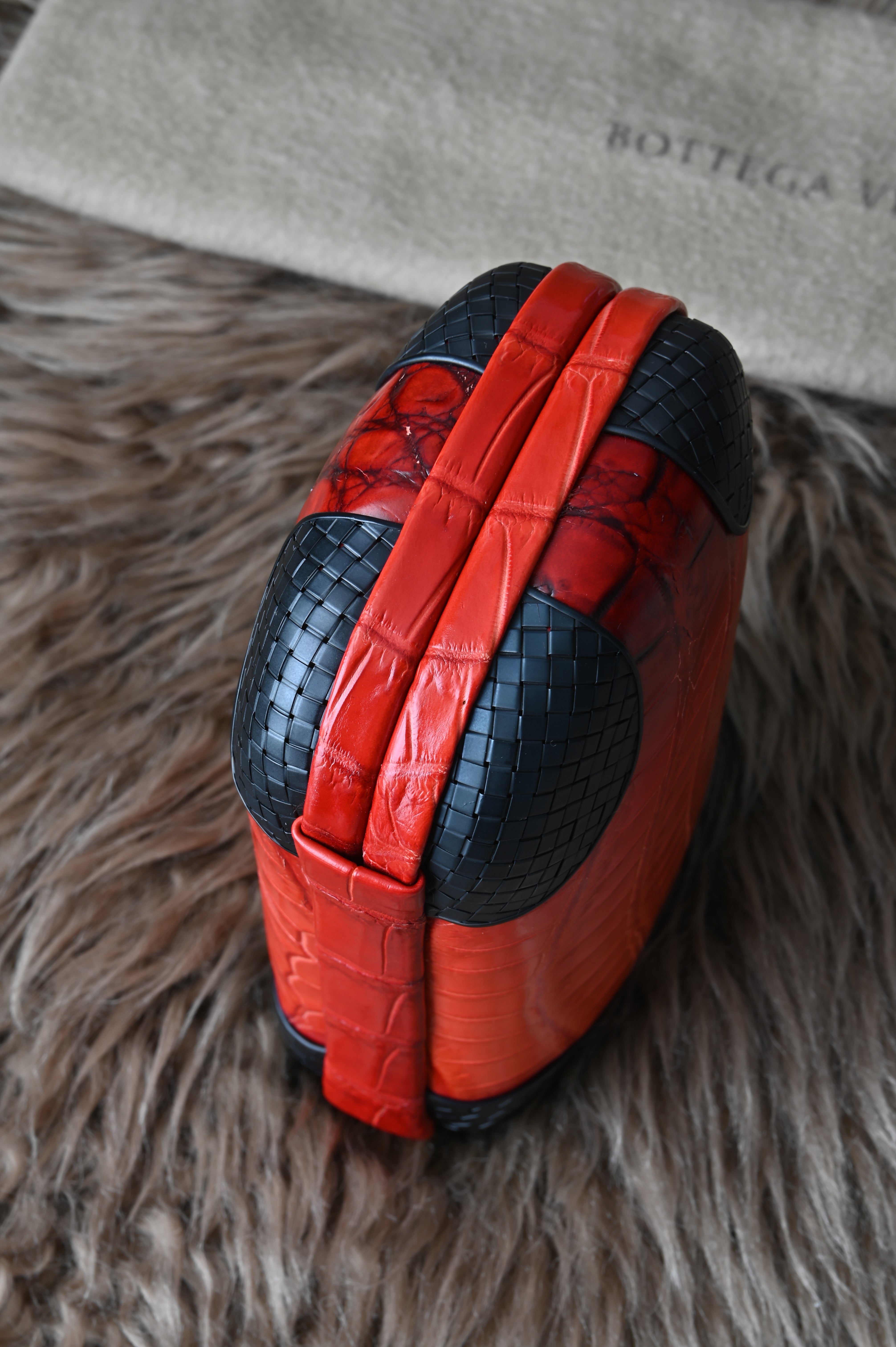 Bottega Veneta Knot Clutch in Croc embossed leather