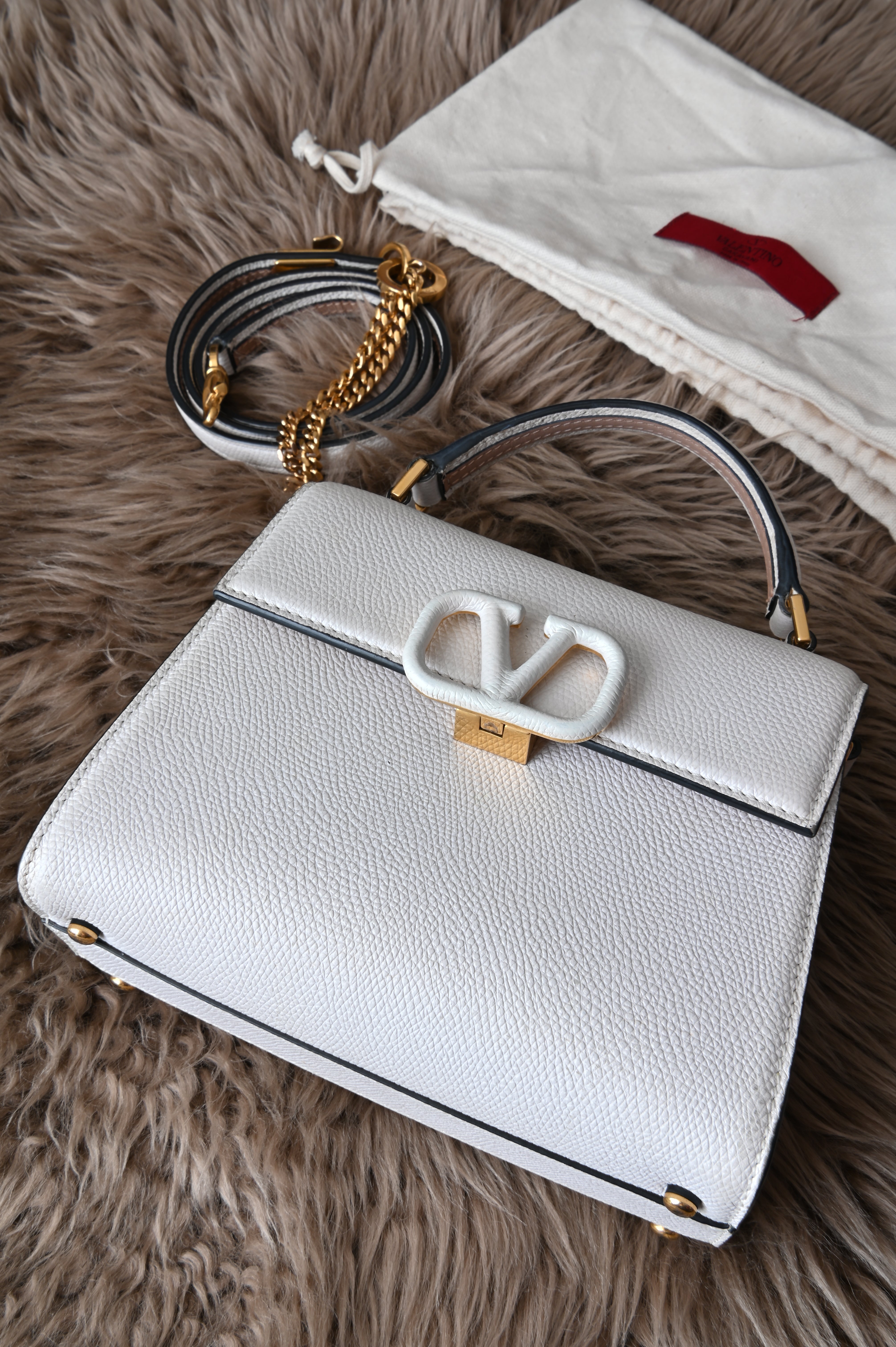 Valentino Garavani small top handle bag off-white