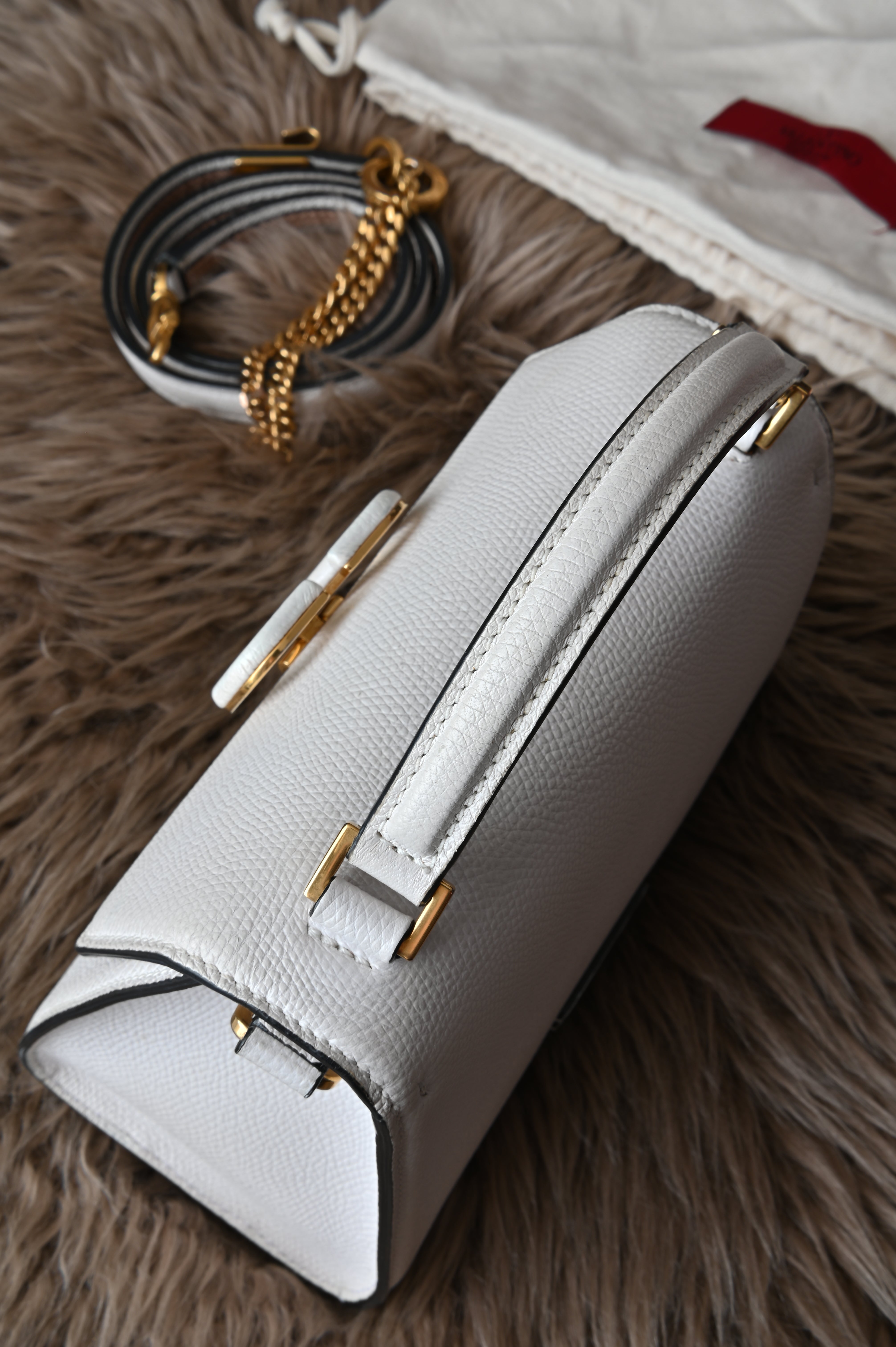 Valentino Garavani small top handle bag off-white