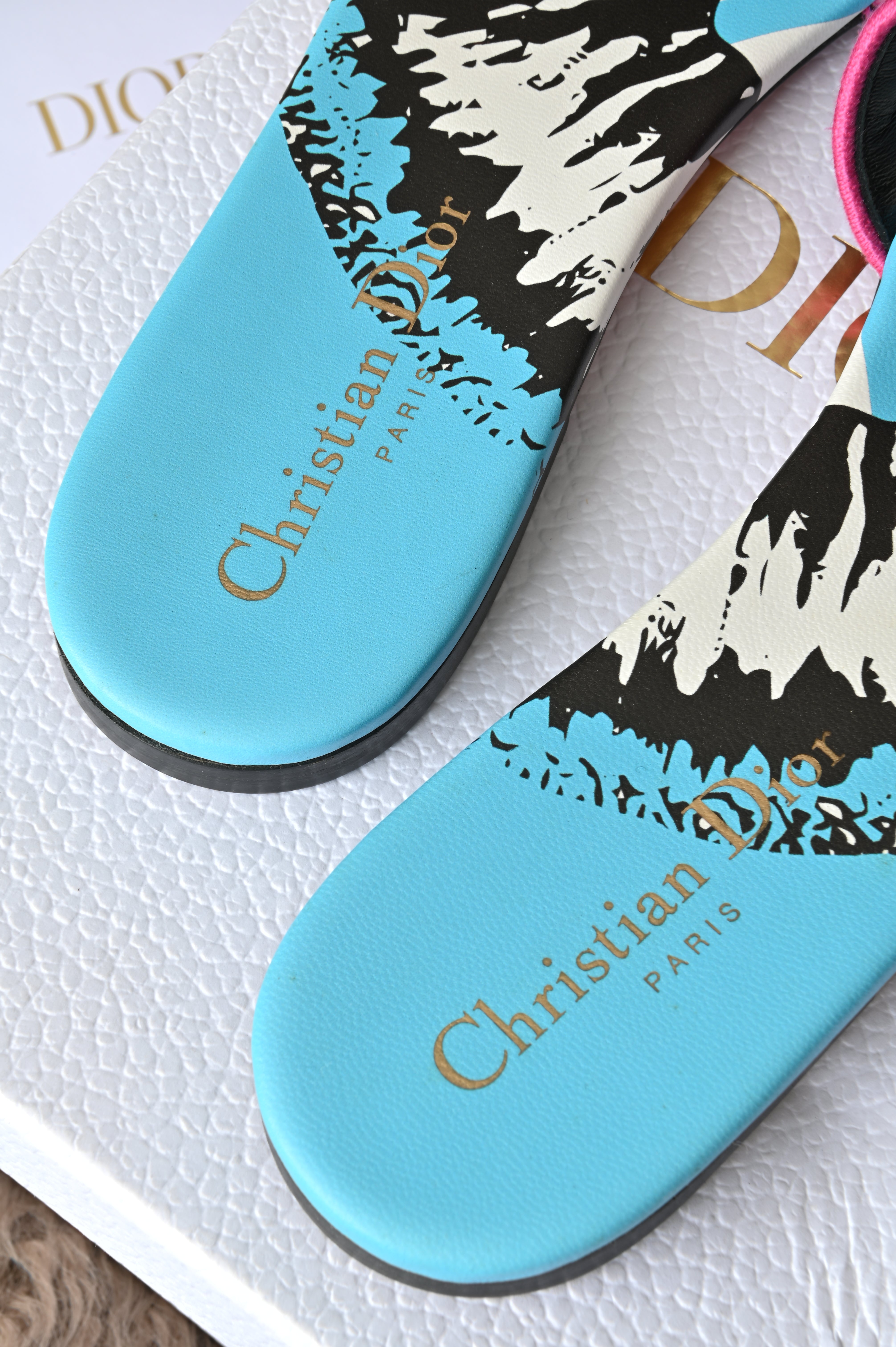 Christian Dior Embroidered Zebra slip ons