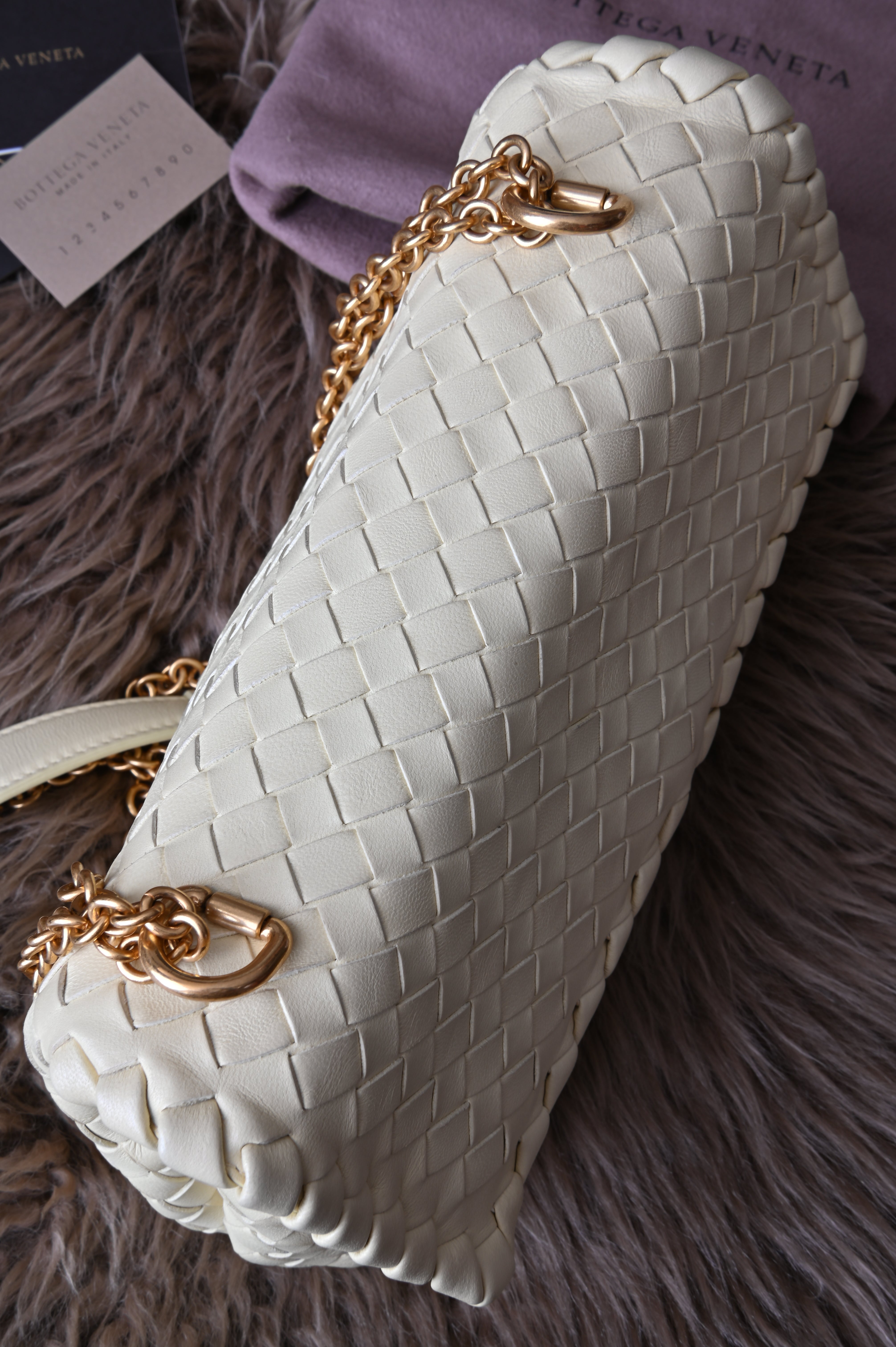 Bottega Veneta Small Olimpia in pastel light yellow