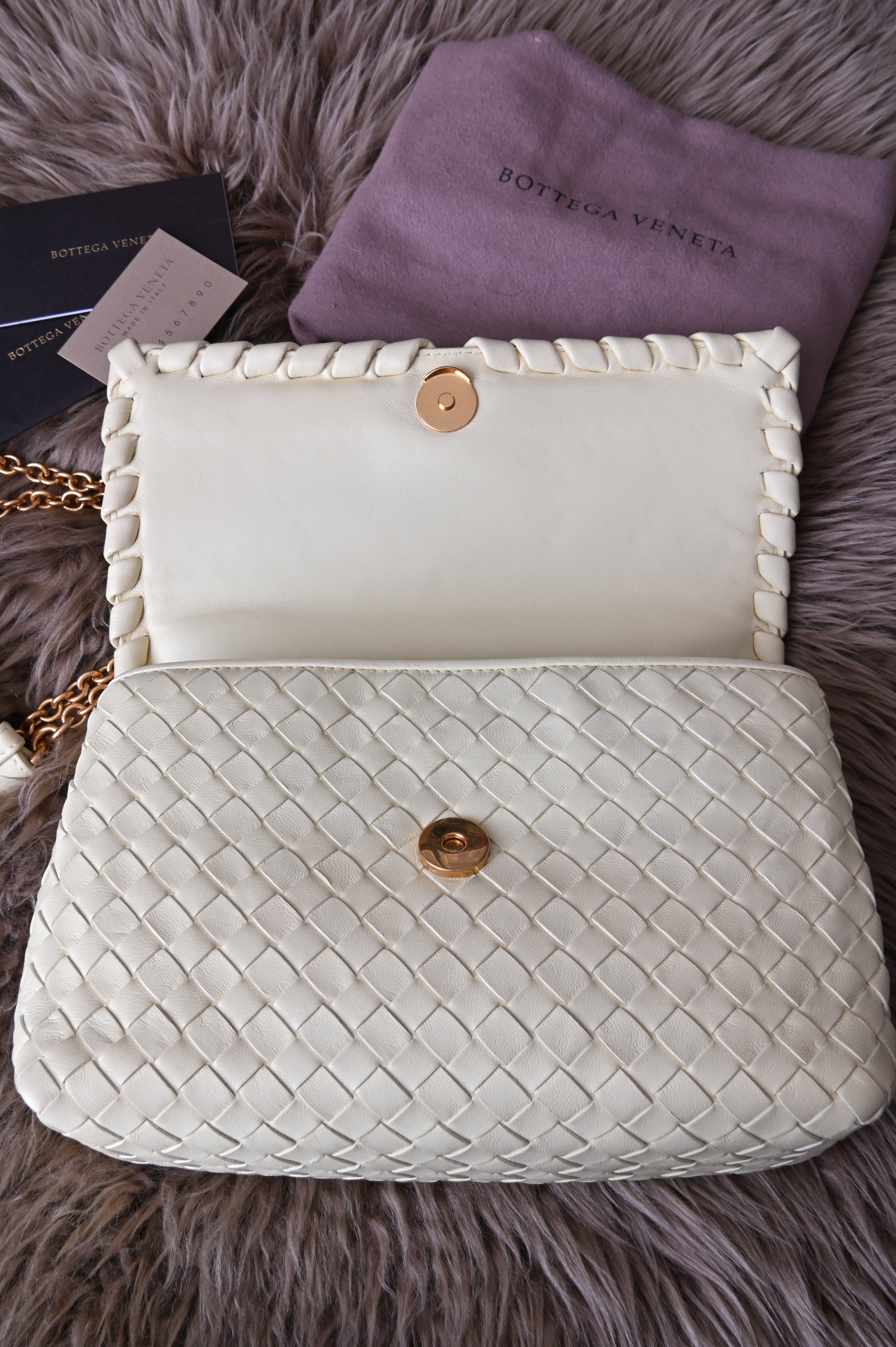 Bottega Veneta Small Olimpia in pastel light yellow