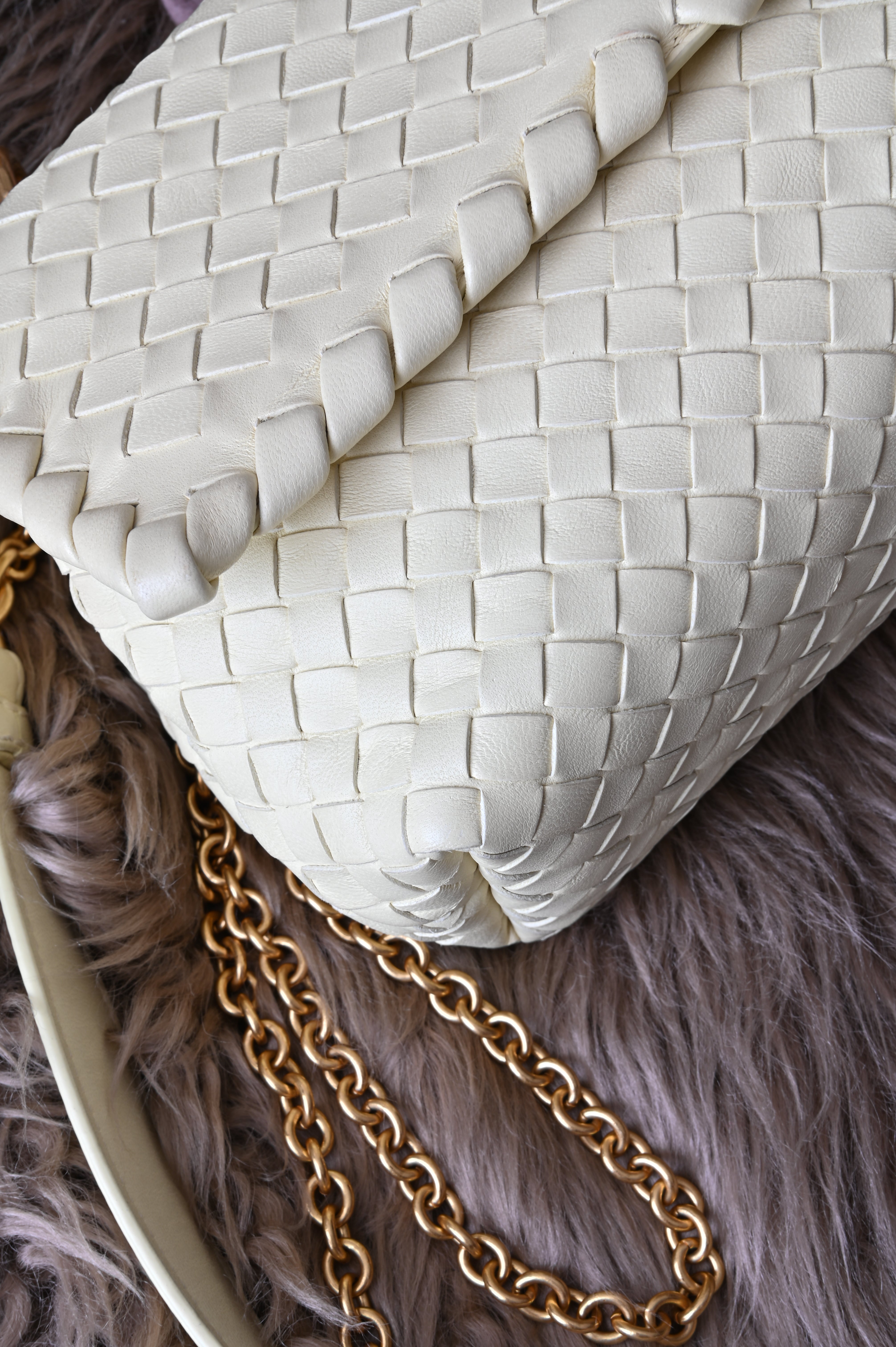 Bottega Veneta Small Olimpia in pastel light yellow
