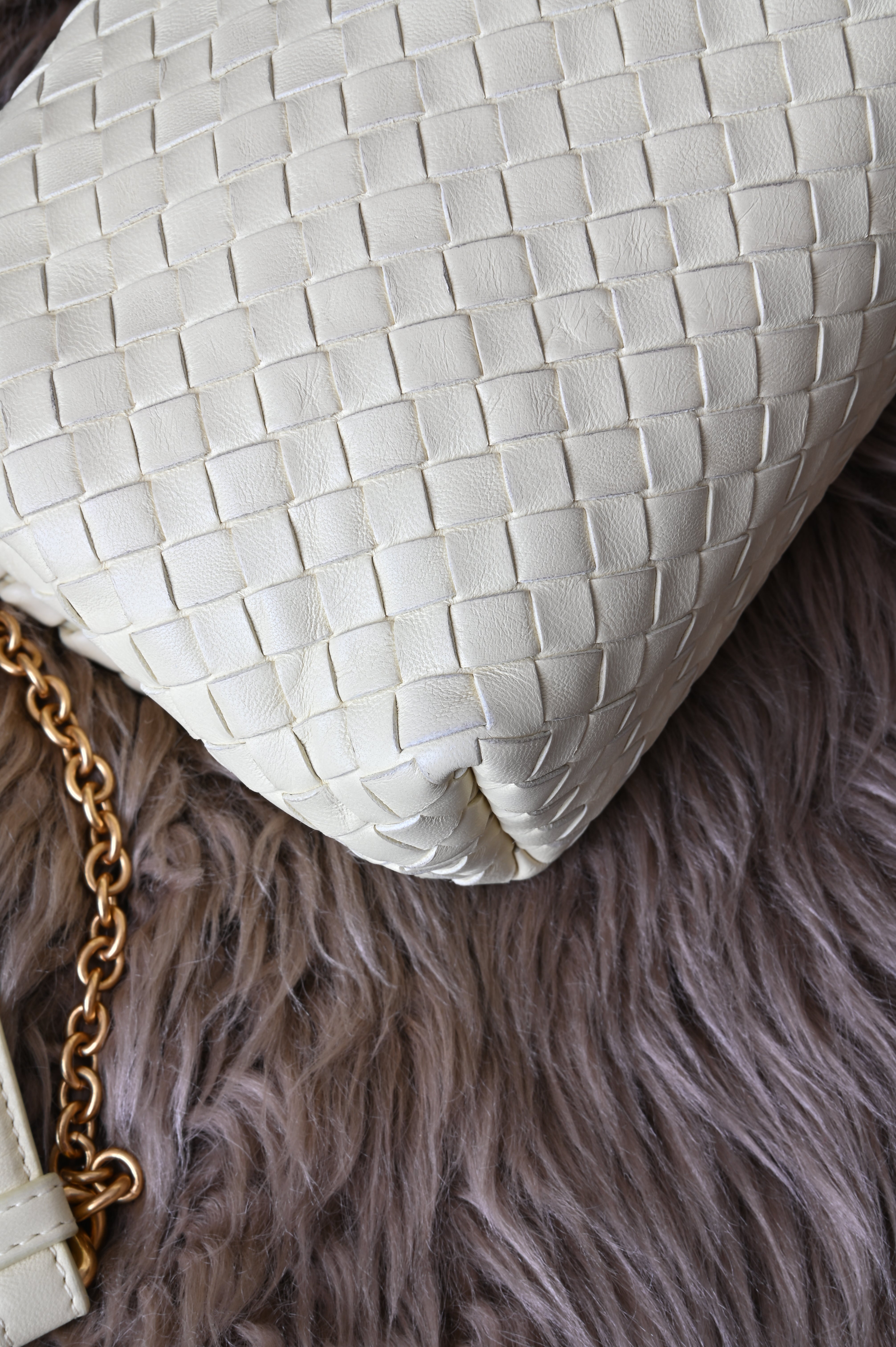 Bottega Veneta Small Olimpia in pastel light yellow