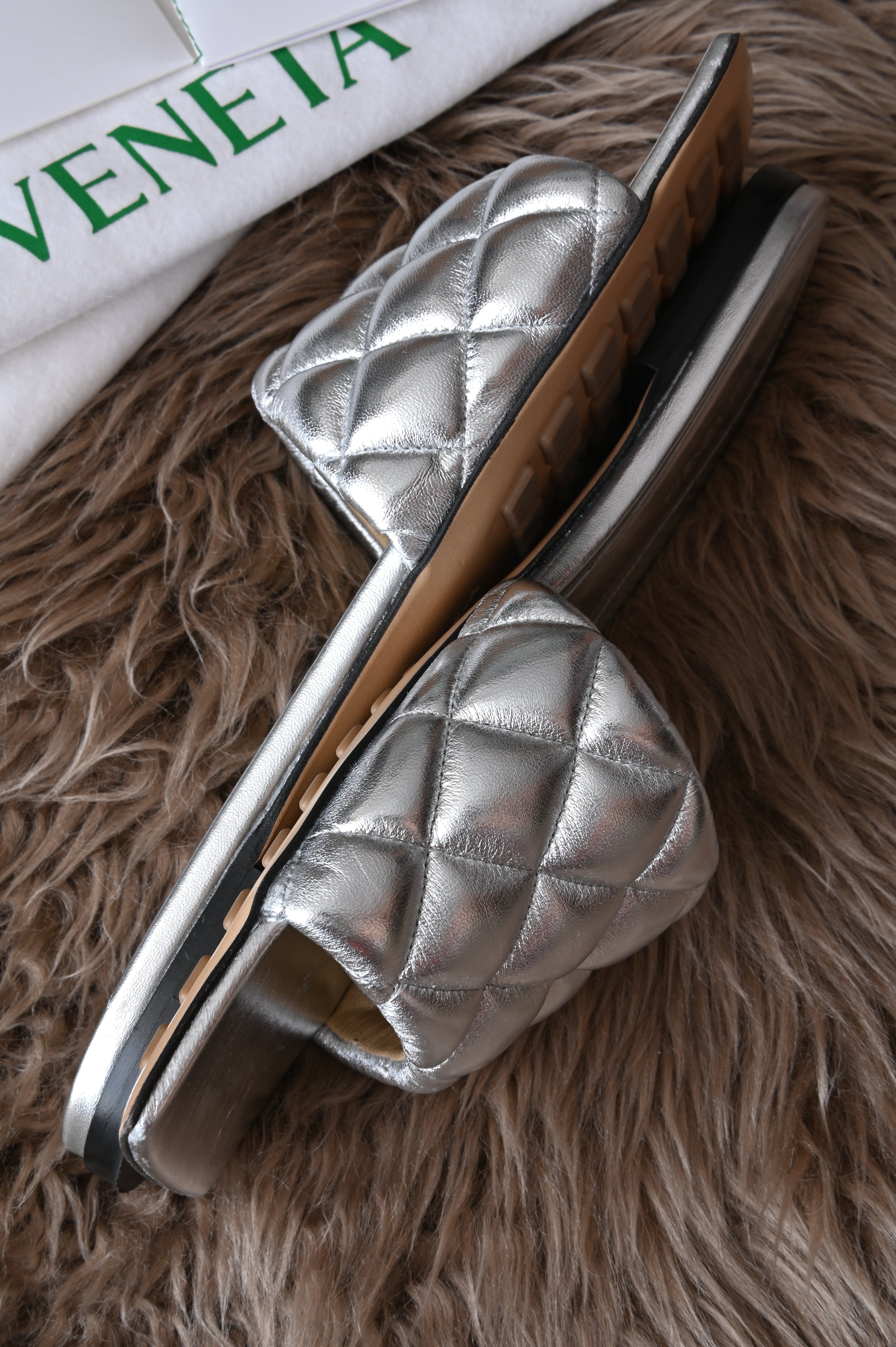 Bottega Veneta Padded in silver leather