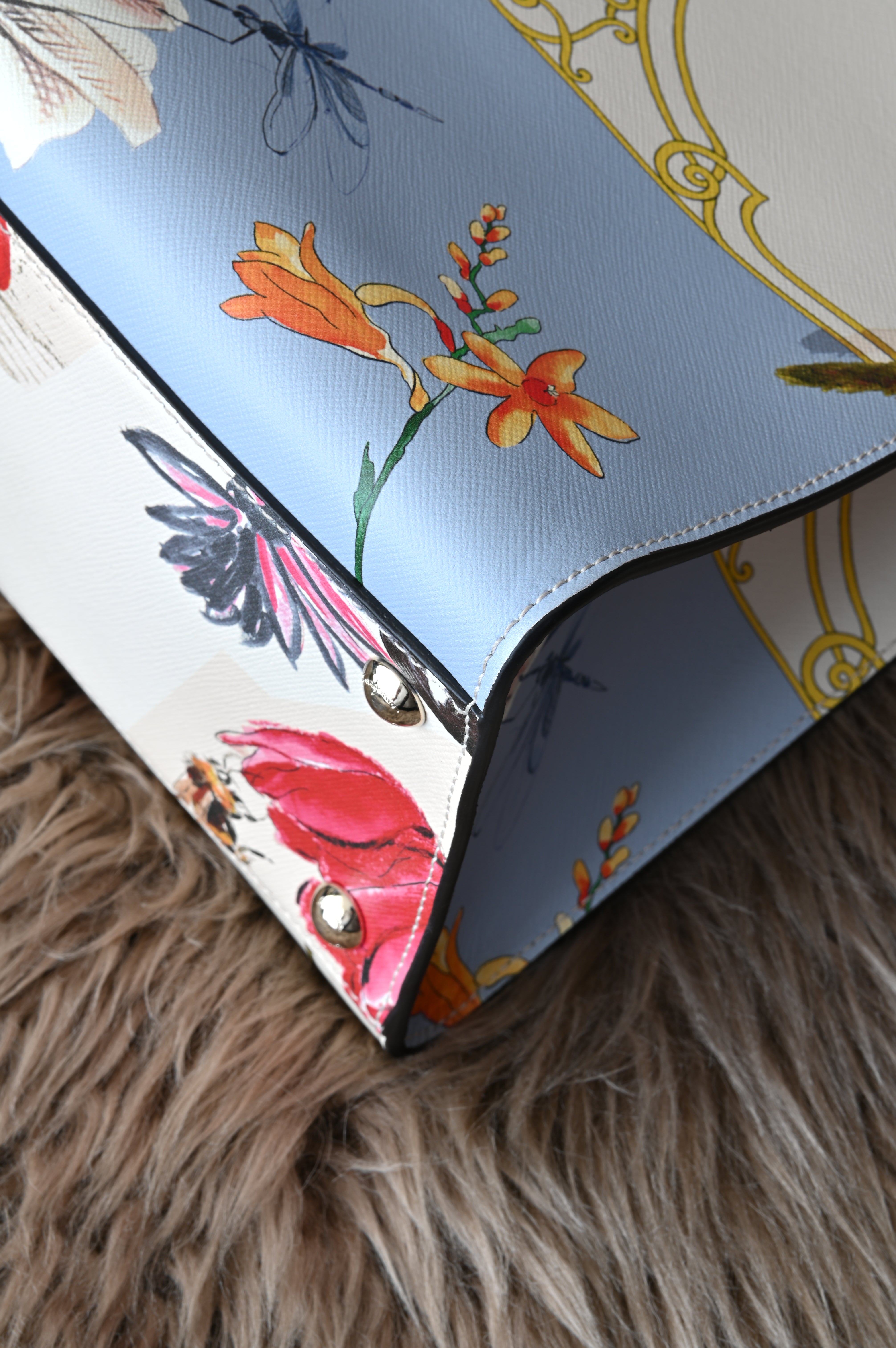 Salvatore Ferragamo Floral Print Leather Bag