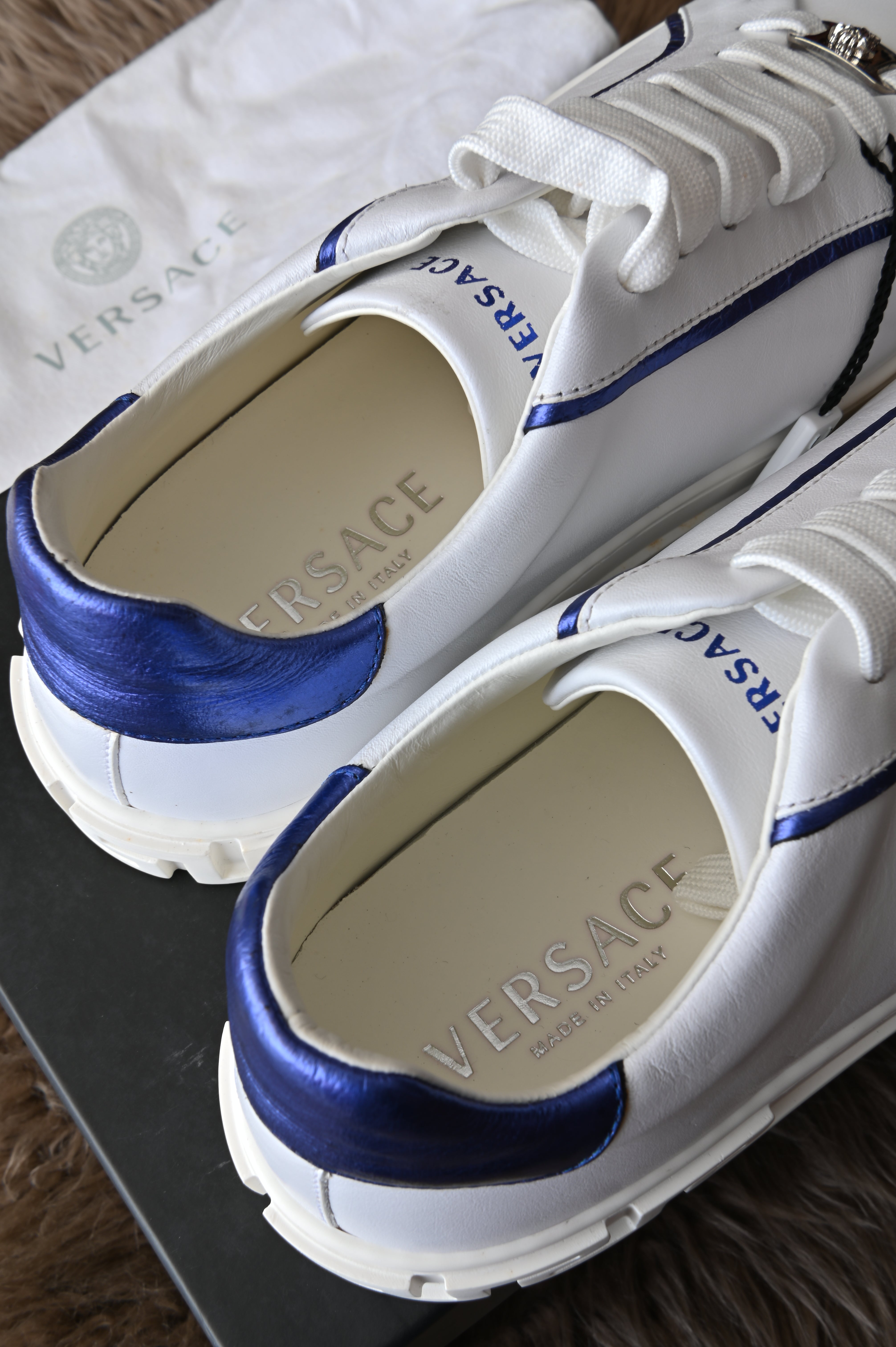 Versace Blue White Sneakers
