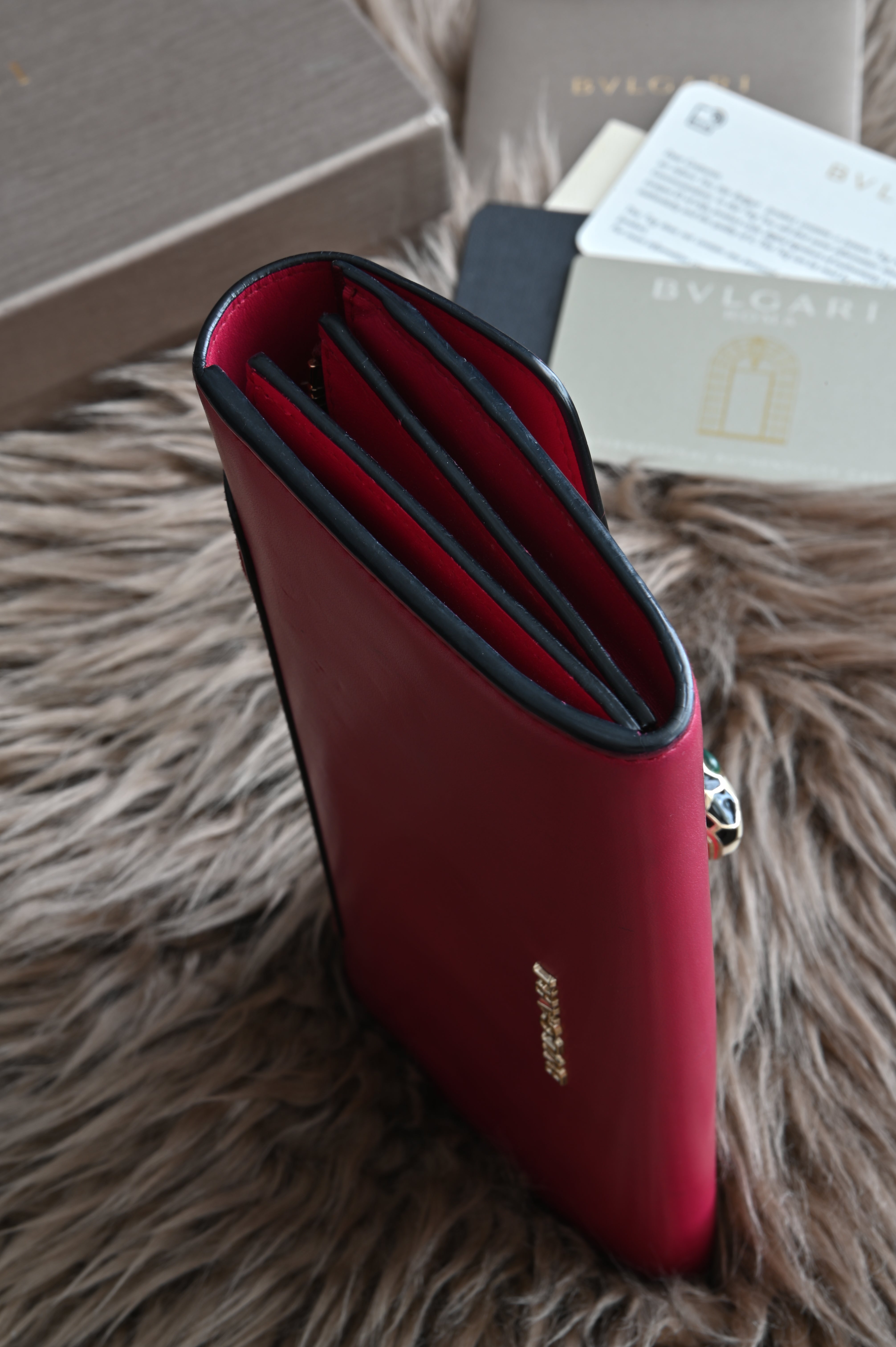 Bvlgari Serpenti long wallet in pink