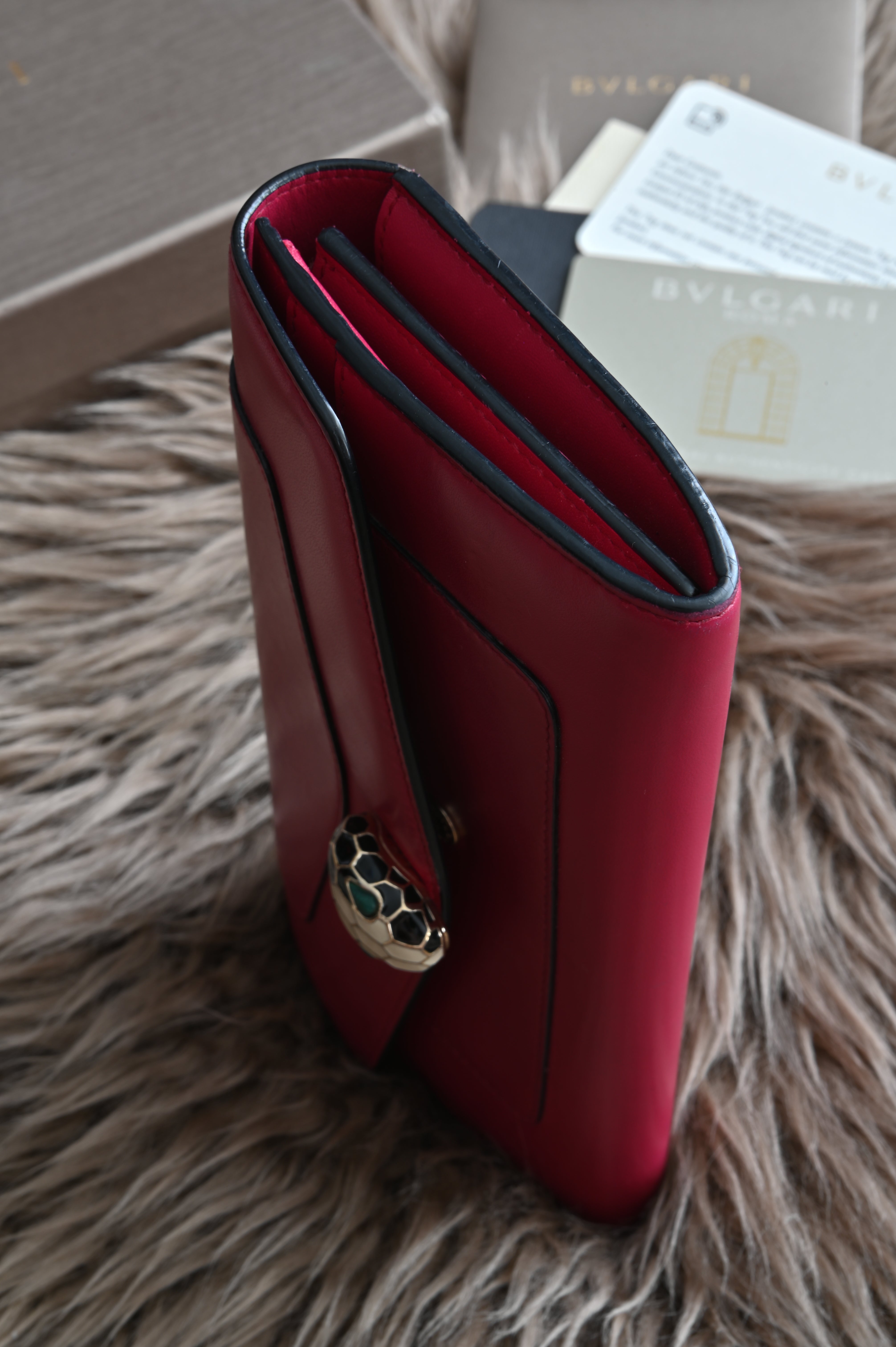 Bvlgari Serpenti long wallet in pink