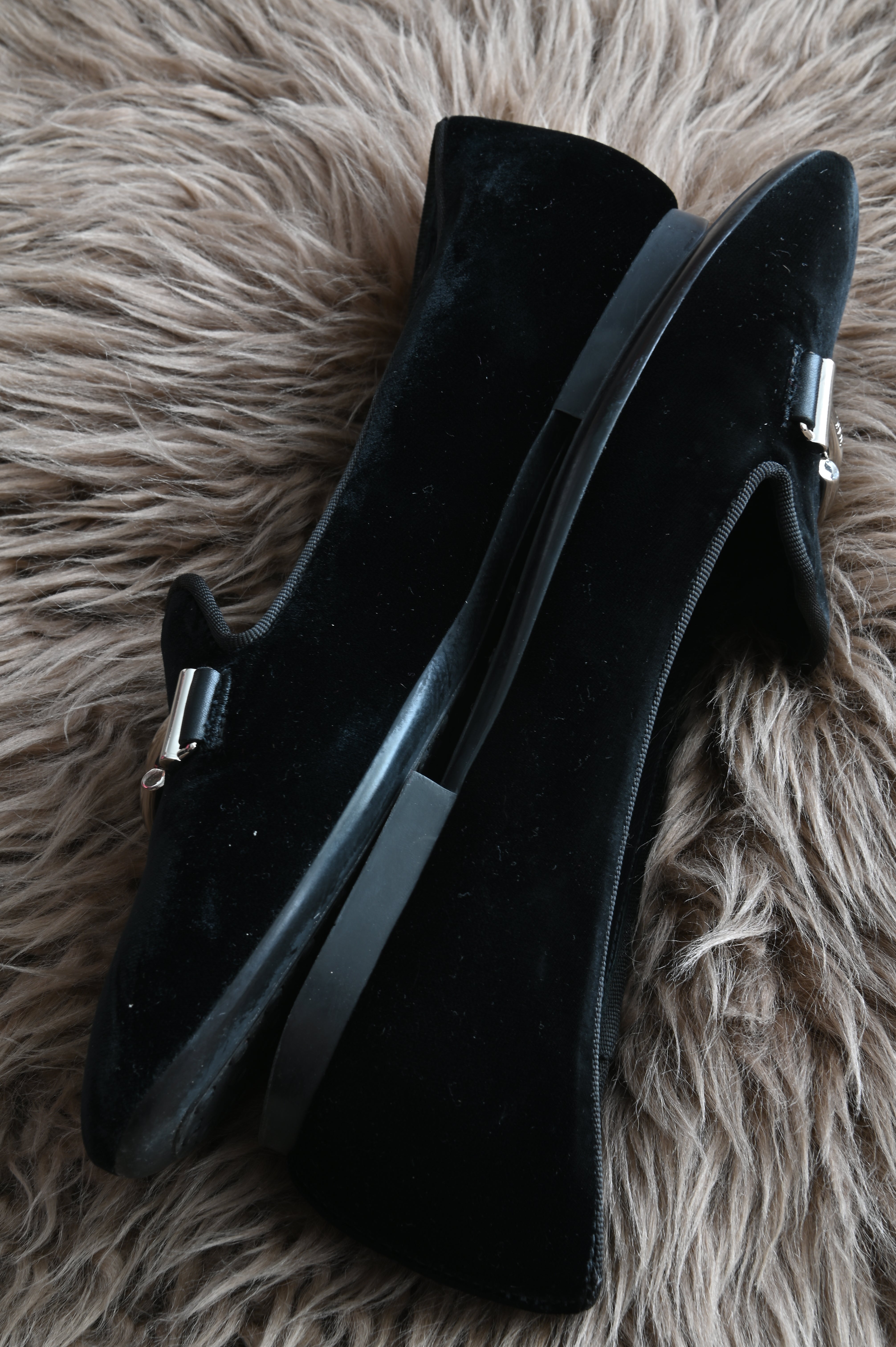 Tod's Velvet loafers in black and silver hardware