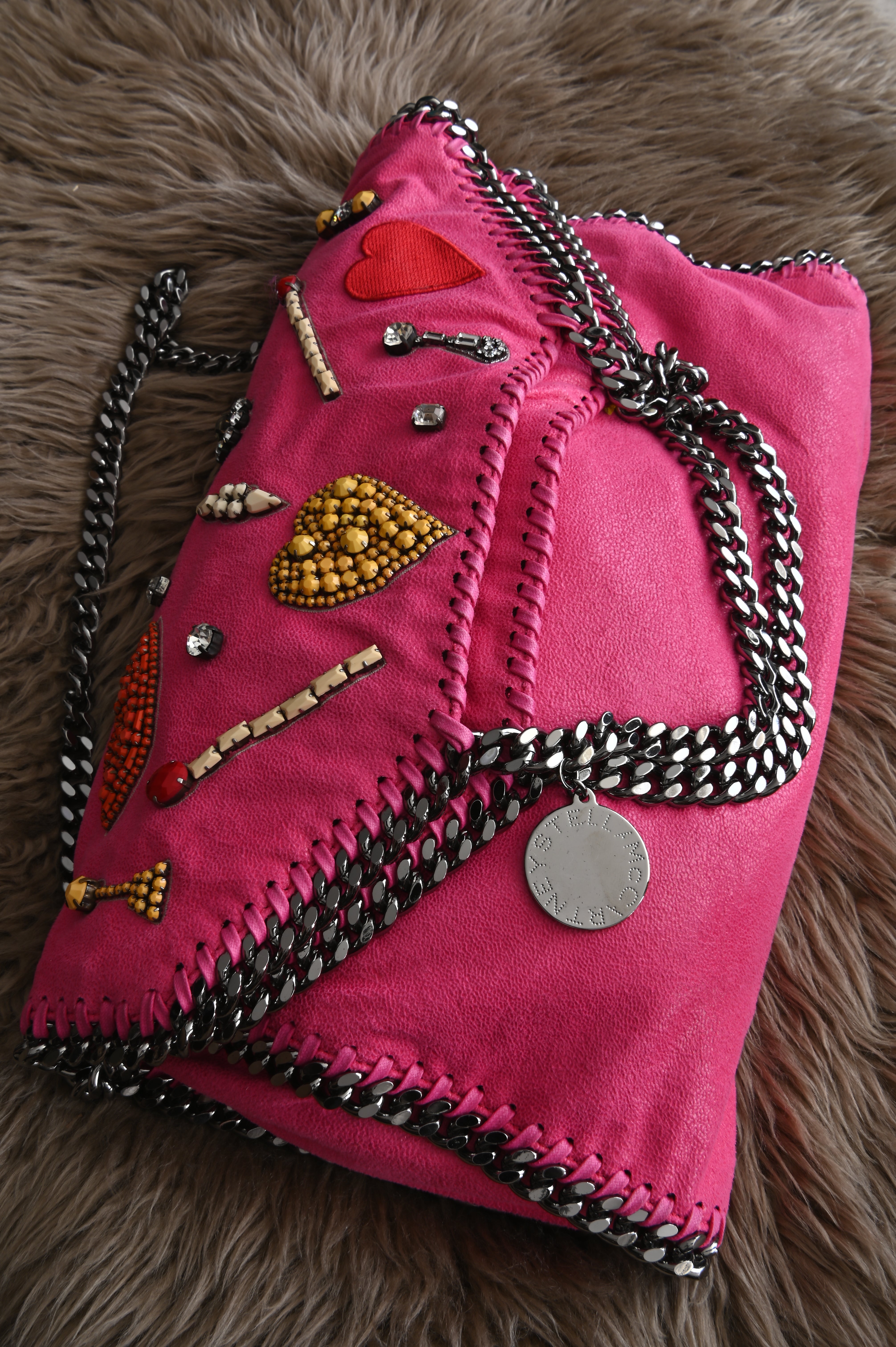 Stella McCartney Falabella embellished pink bag