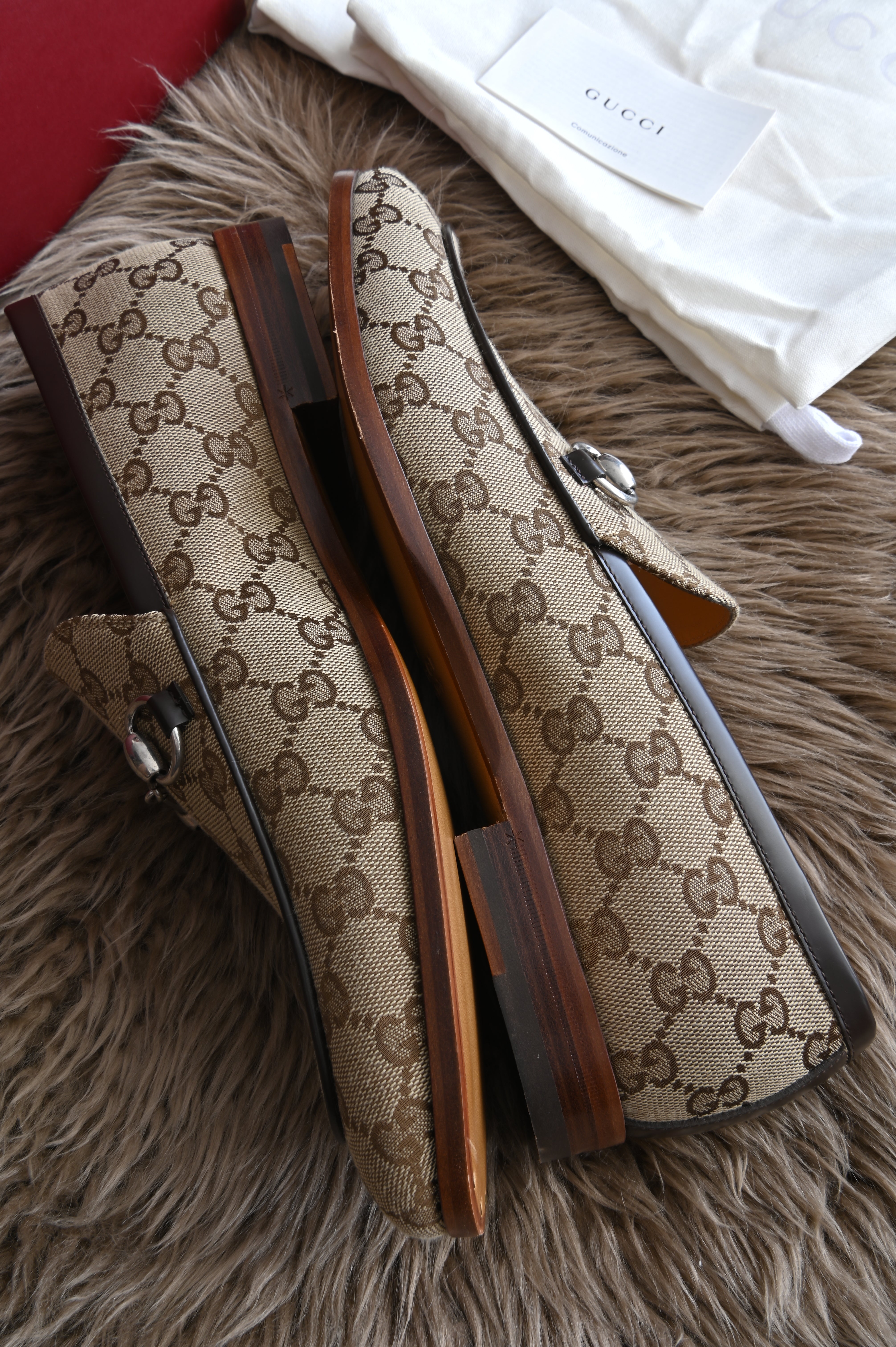 Gucci Jordaan horsebit-detailed leather-trimmed canvas-jacquard loafers for Men