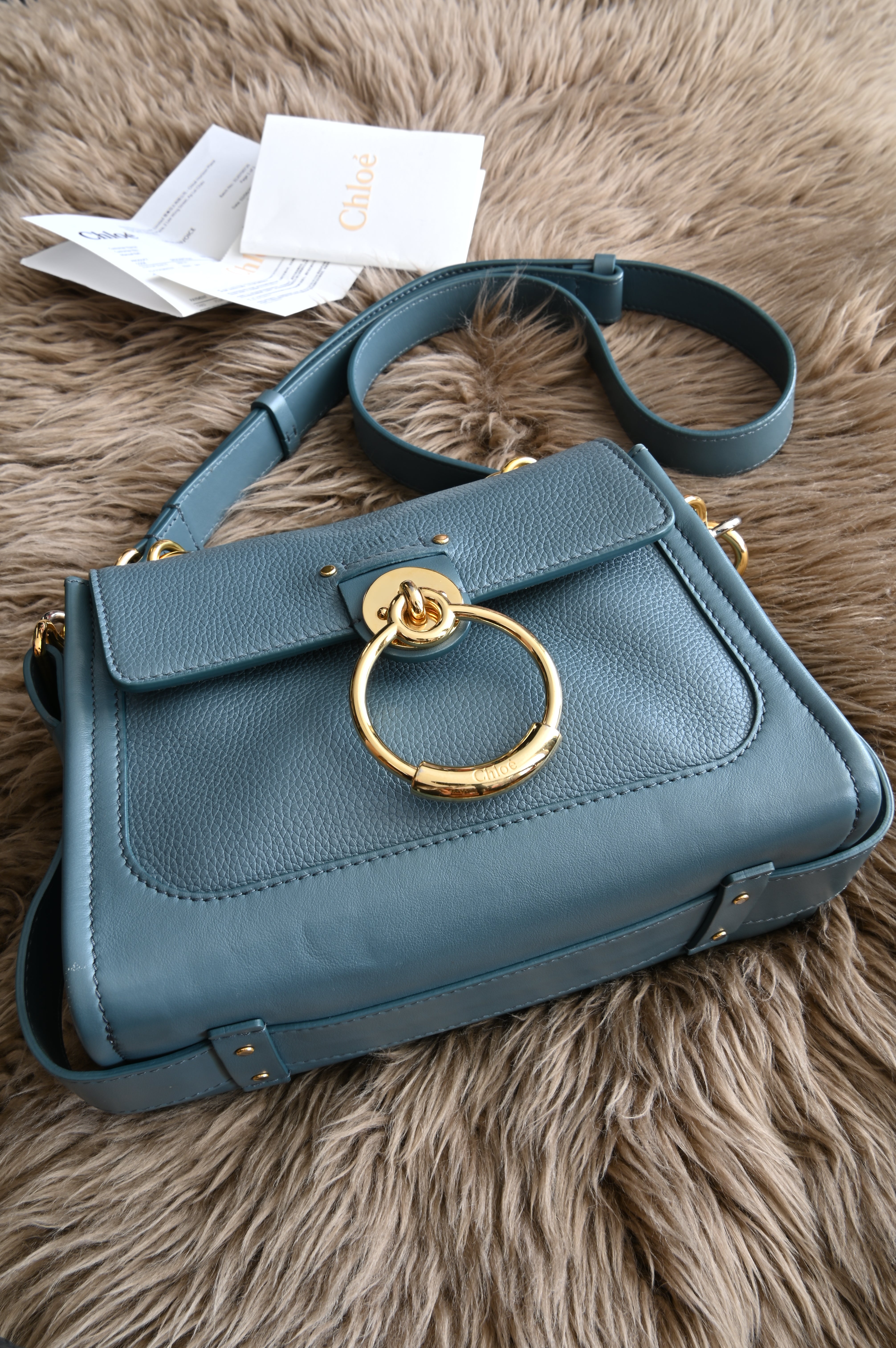 Chloe Tess Day Bag in Teal Blue