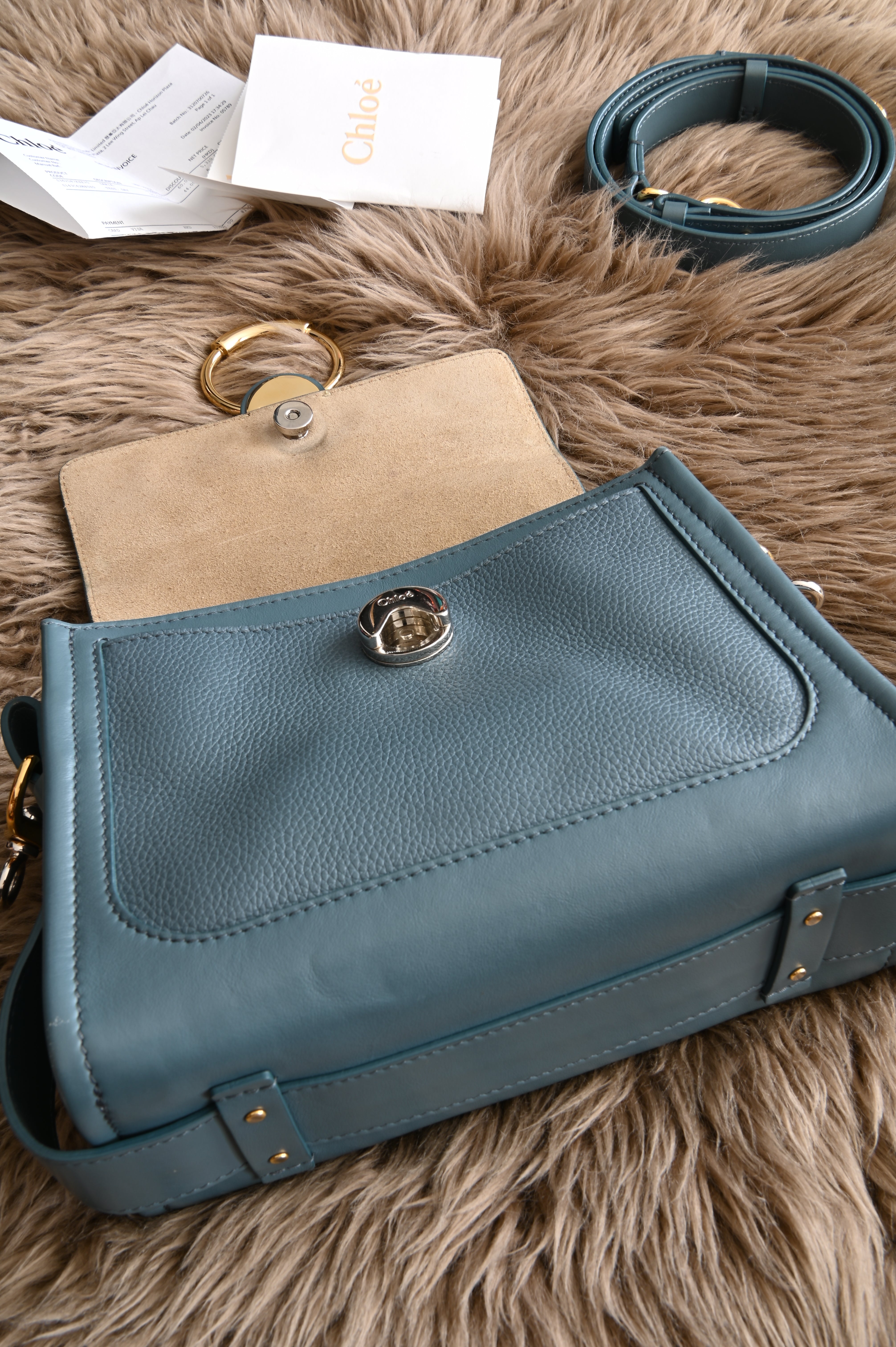 Chloe Tess Day Bag in Teal Blue