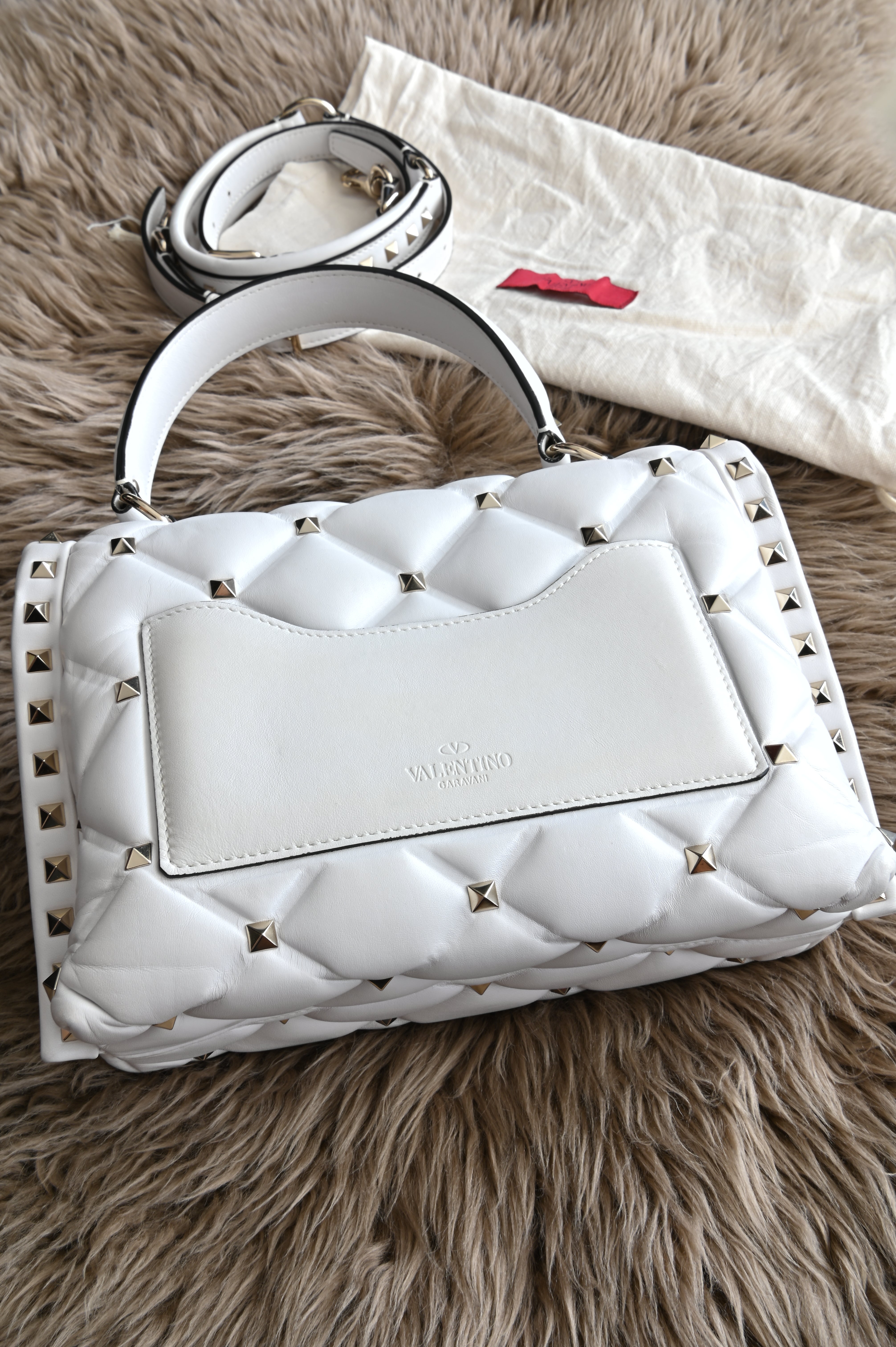 Valentino VLTN Candy rockstud bag in white Lambskin