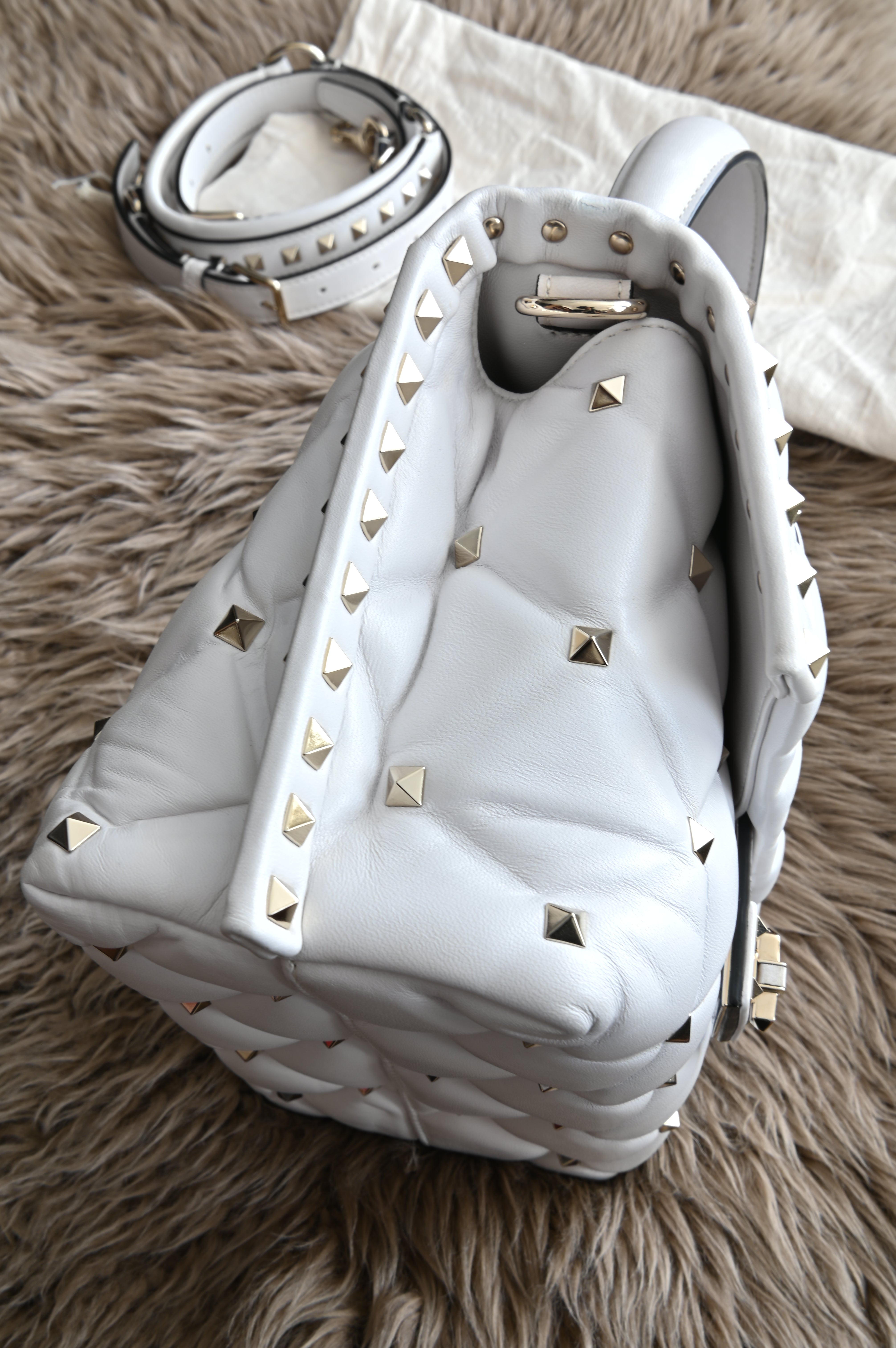 Valentino VLTN Candy rockstud bag in white Lambskin