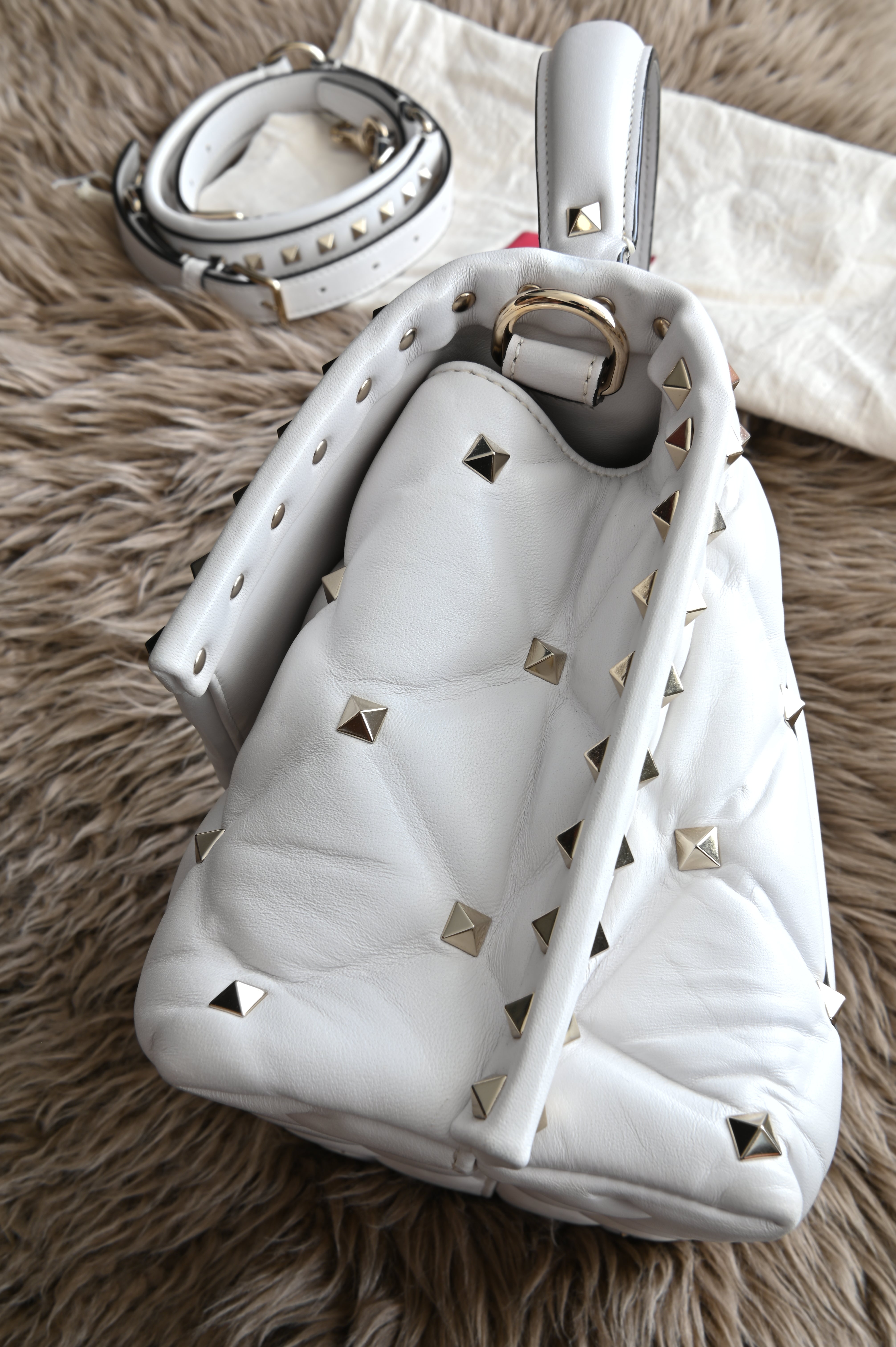 Valentino VLTN Candy rockstud bag in white Lambskin