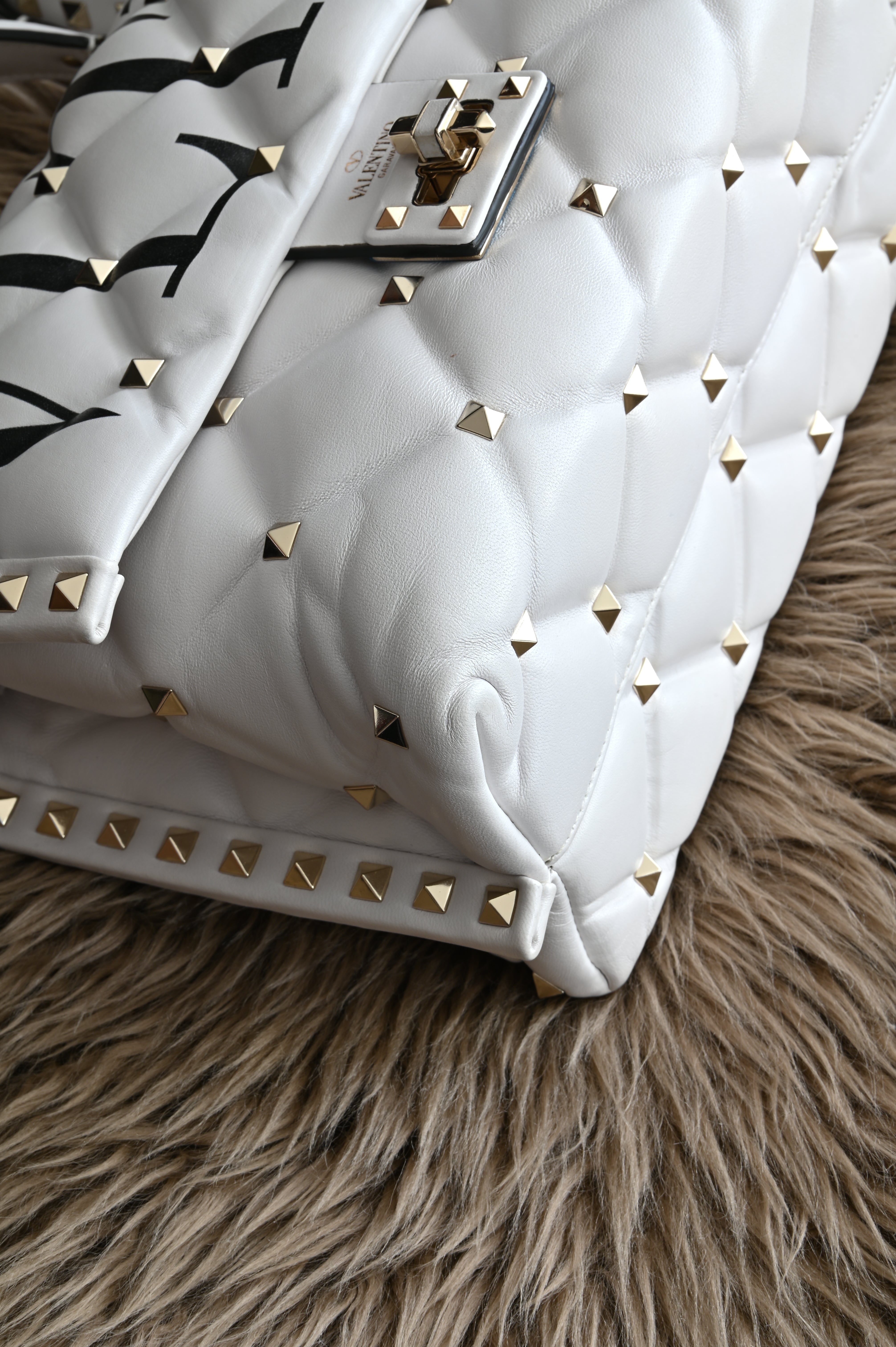 Valentino VLTN Candy rockstud bag in white Lambskin