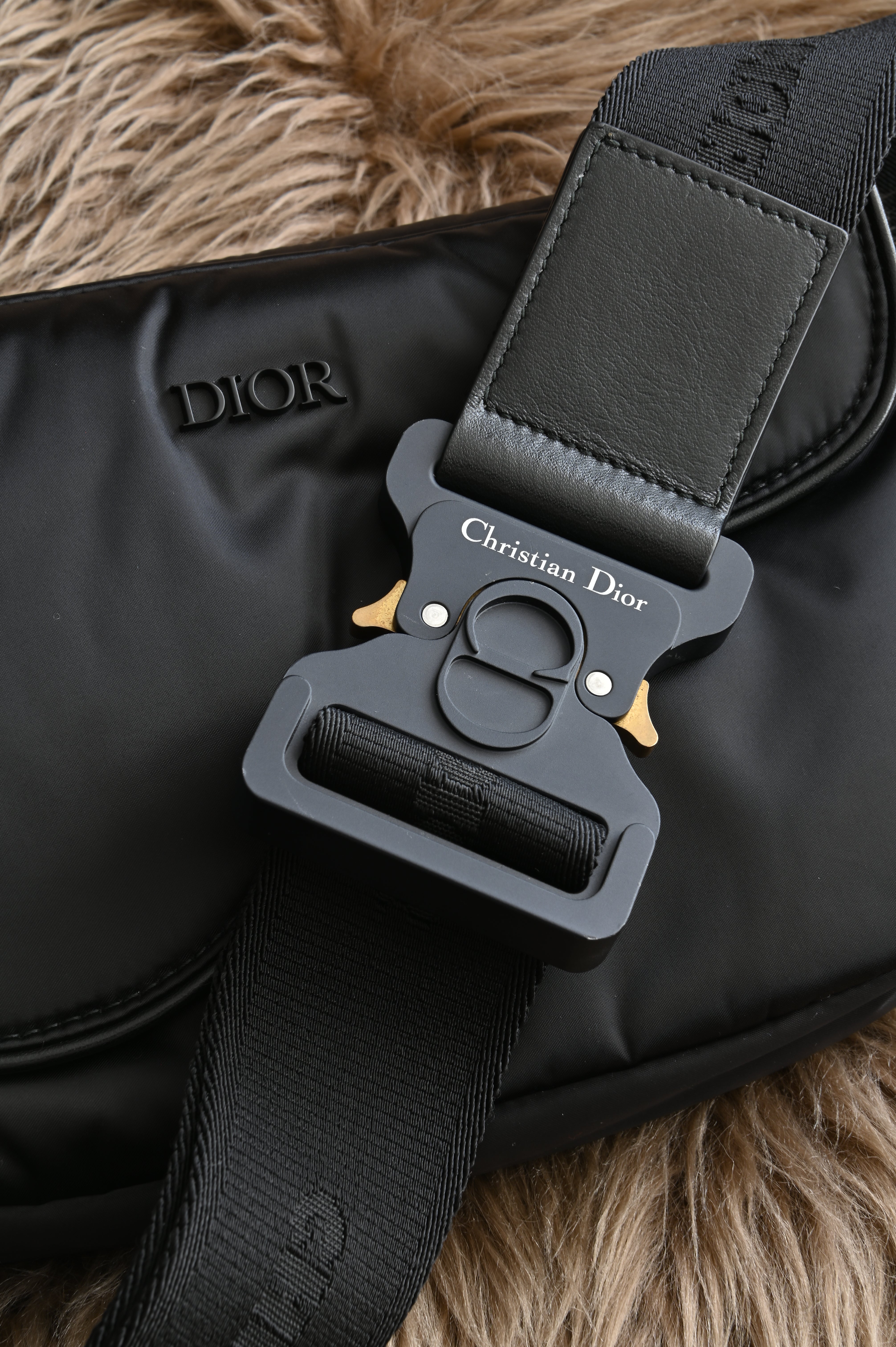 Dior Homme Saddle body belt bag in black nylon