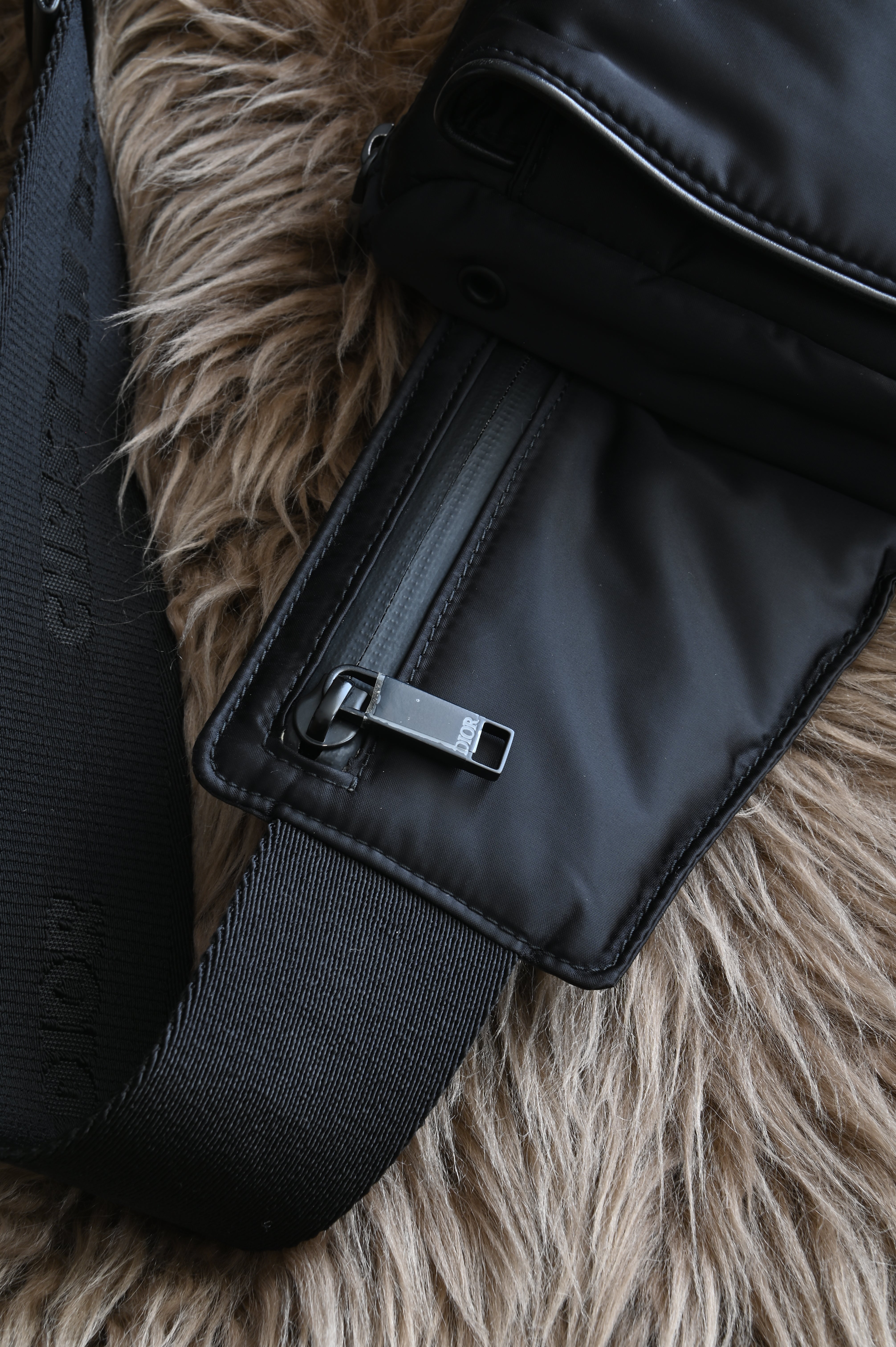 Dior Homme Saddle body belt bag in black nylon