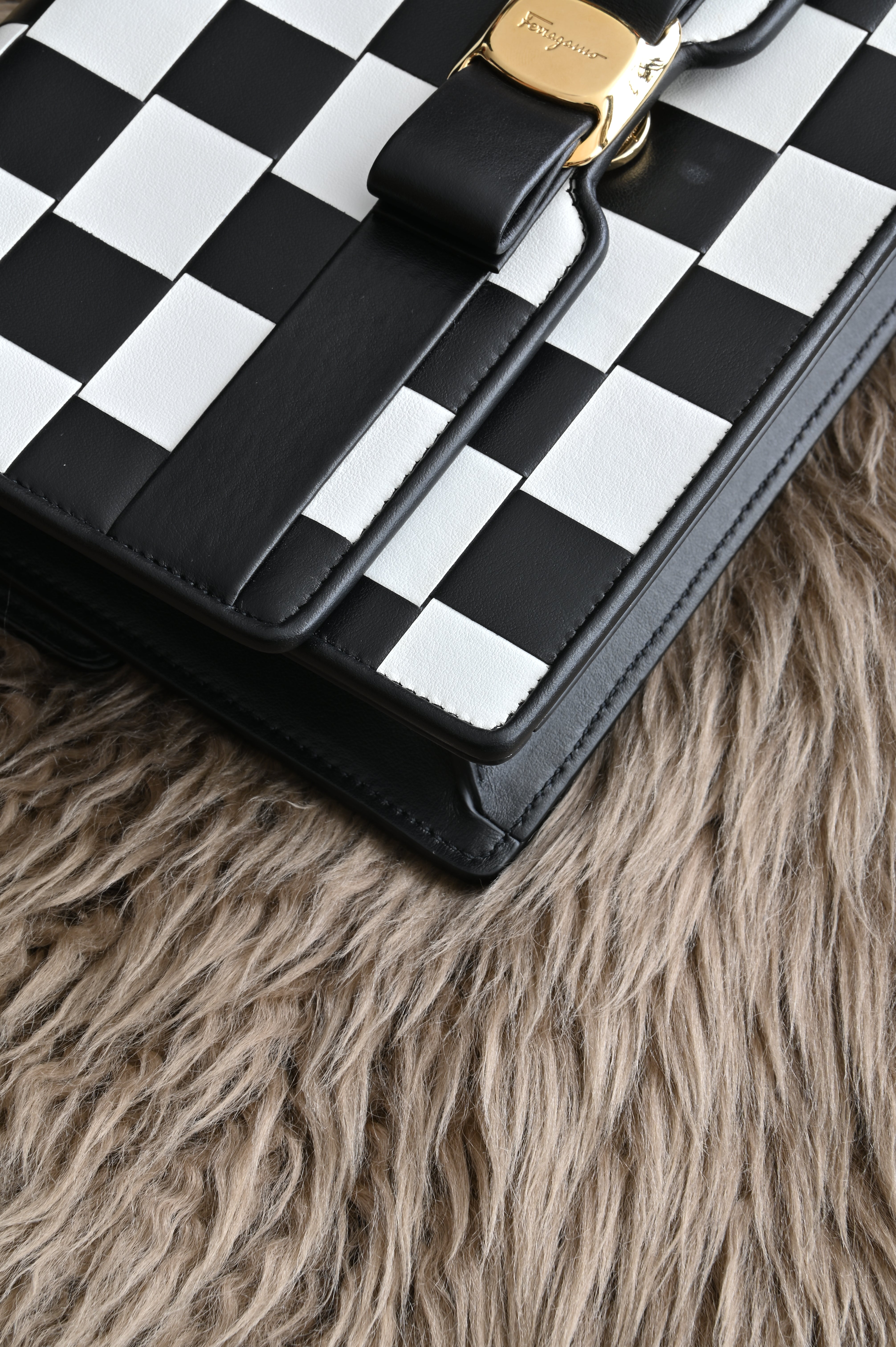 Salvatore Ferragamo Vara Bow Checkered crossbody bag