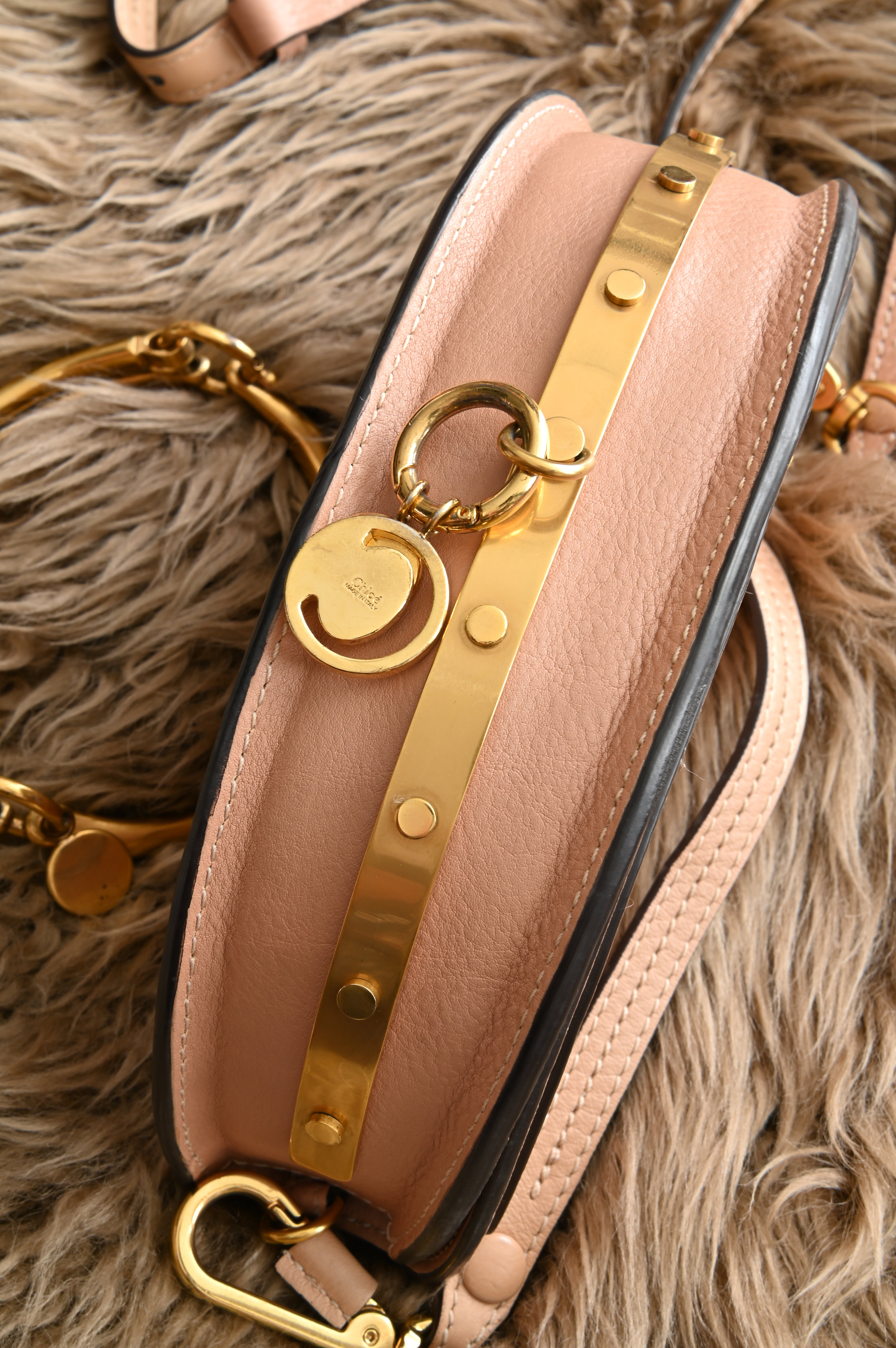 Chloe Nile Bracelet Minaudiere Bag in Biscotti Beige