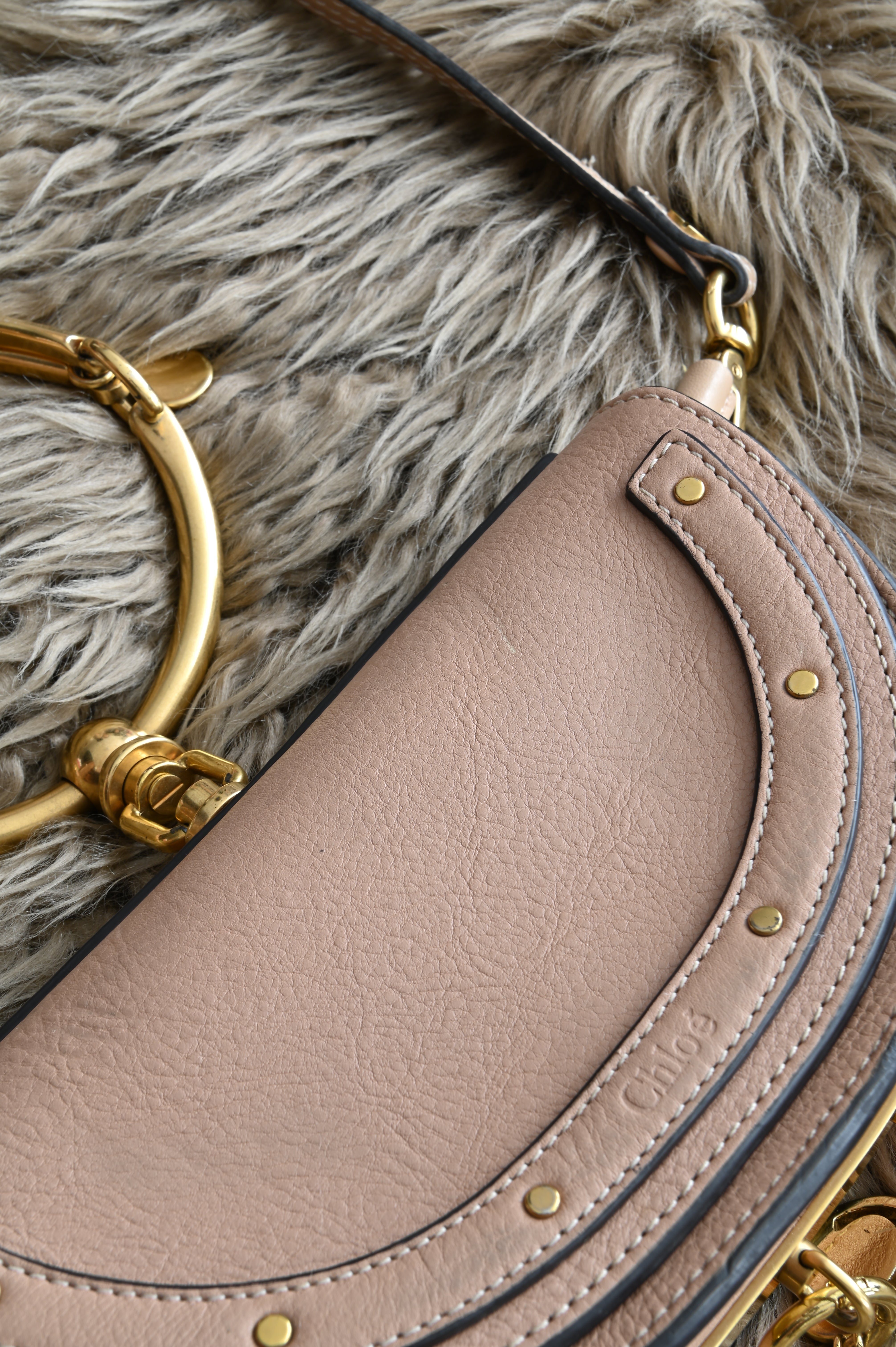 Chloe Nile Bracelet Minaudiere Bag in Biscotti Beige