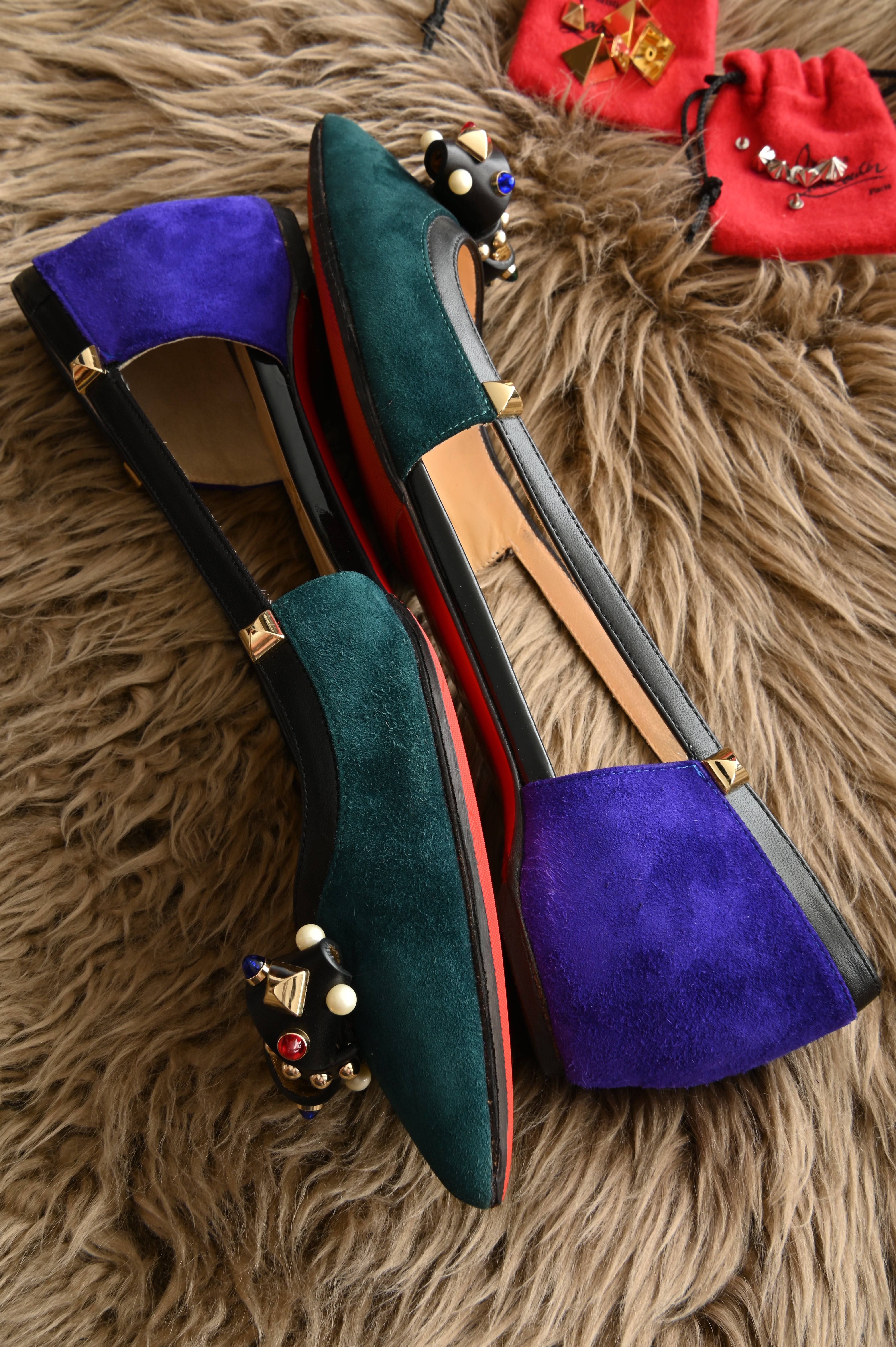 Christian Louboutin Tudor Young Embellished pointed Flats