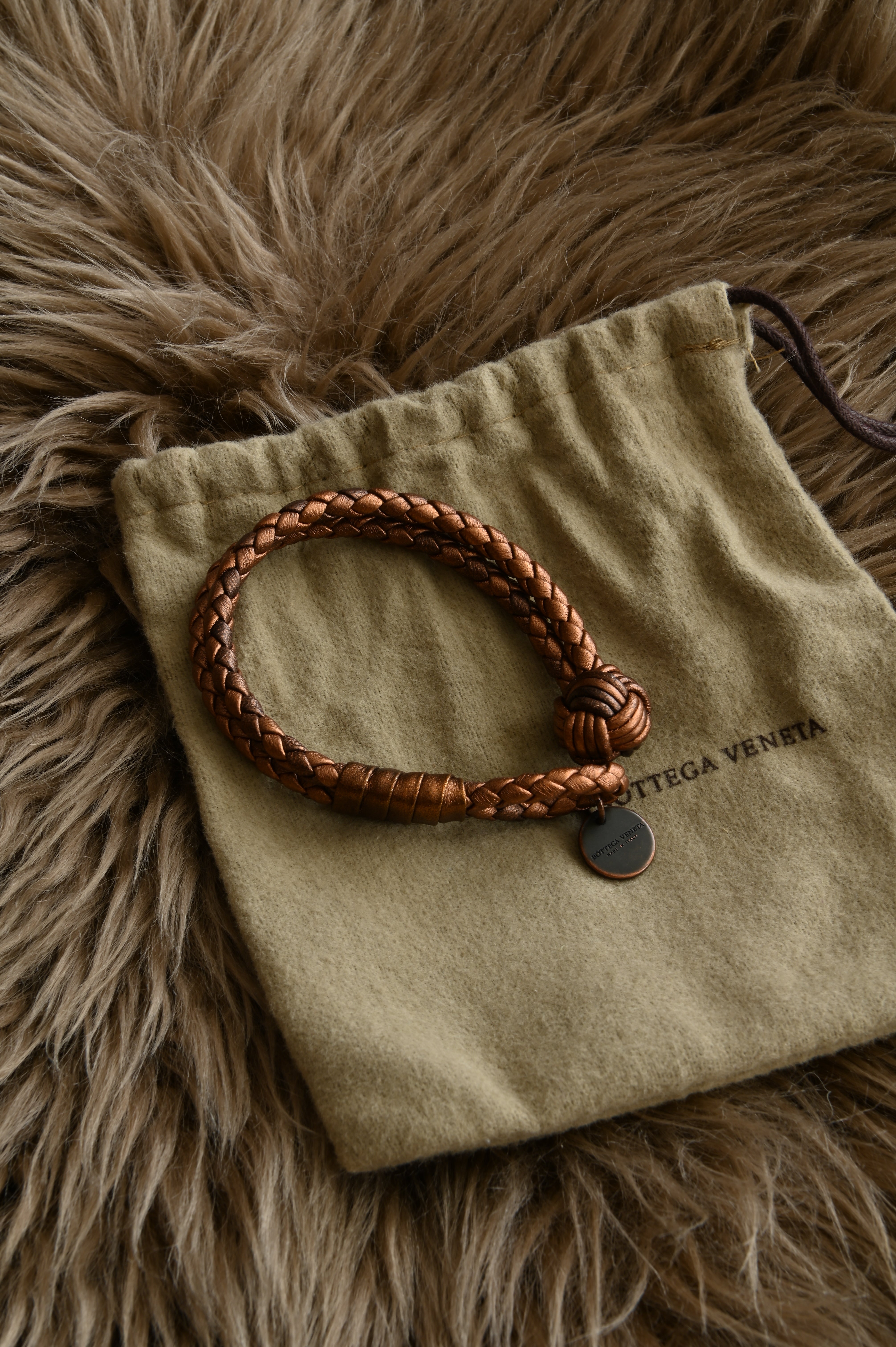 Bottega Veneta Bracelet in Metallic Gold