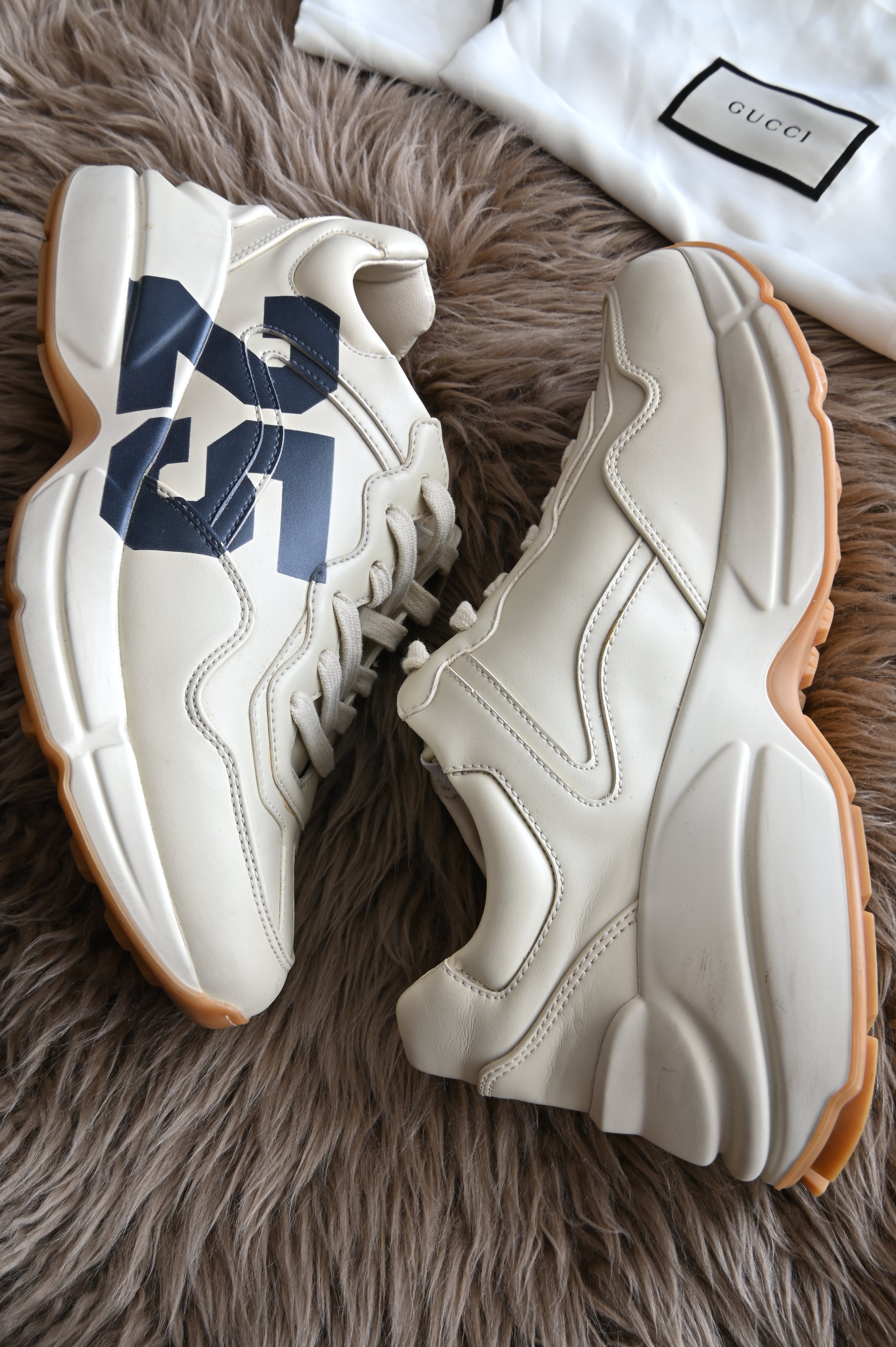 Gucci White Brown Black Sneakers Rython