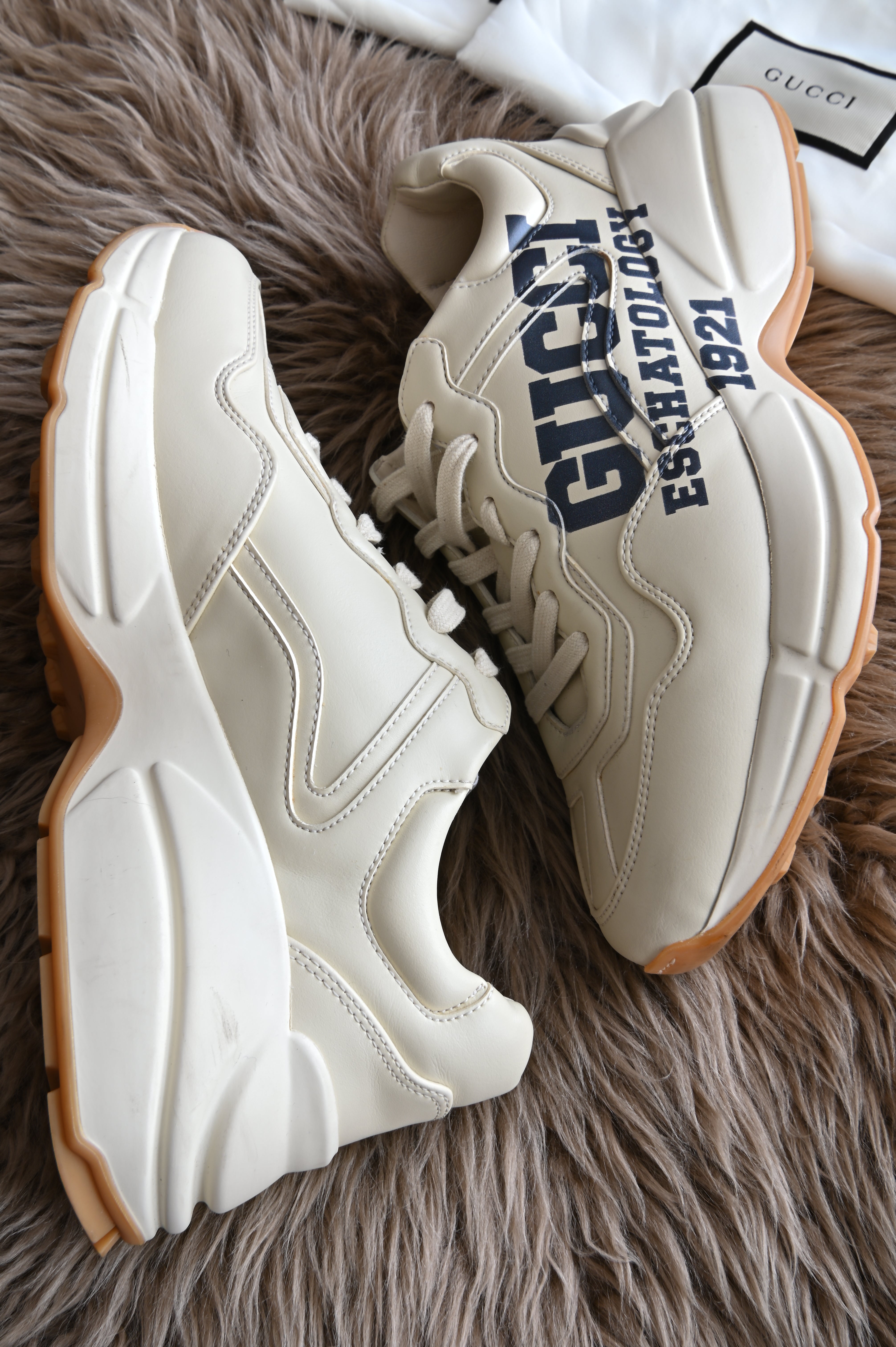 Gucci White Brown Black Sneakers Rython