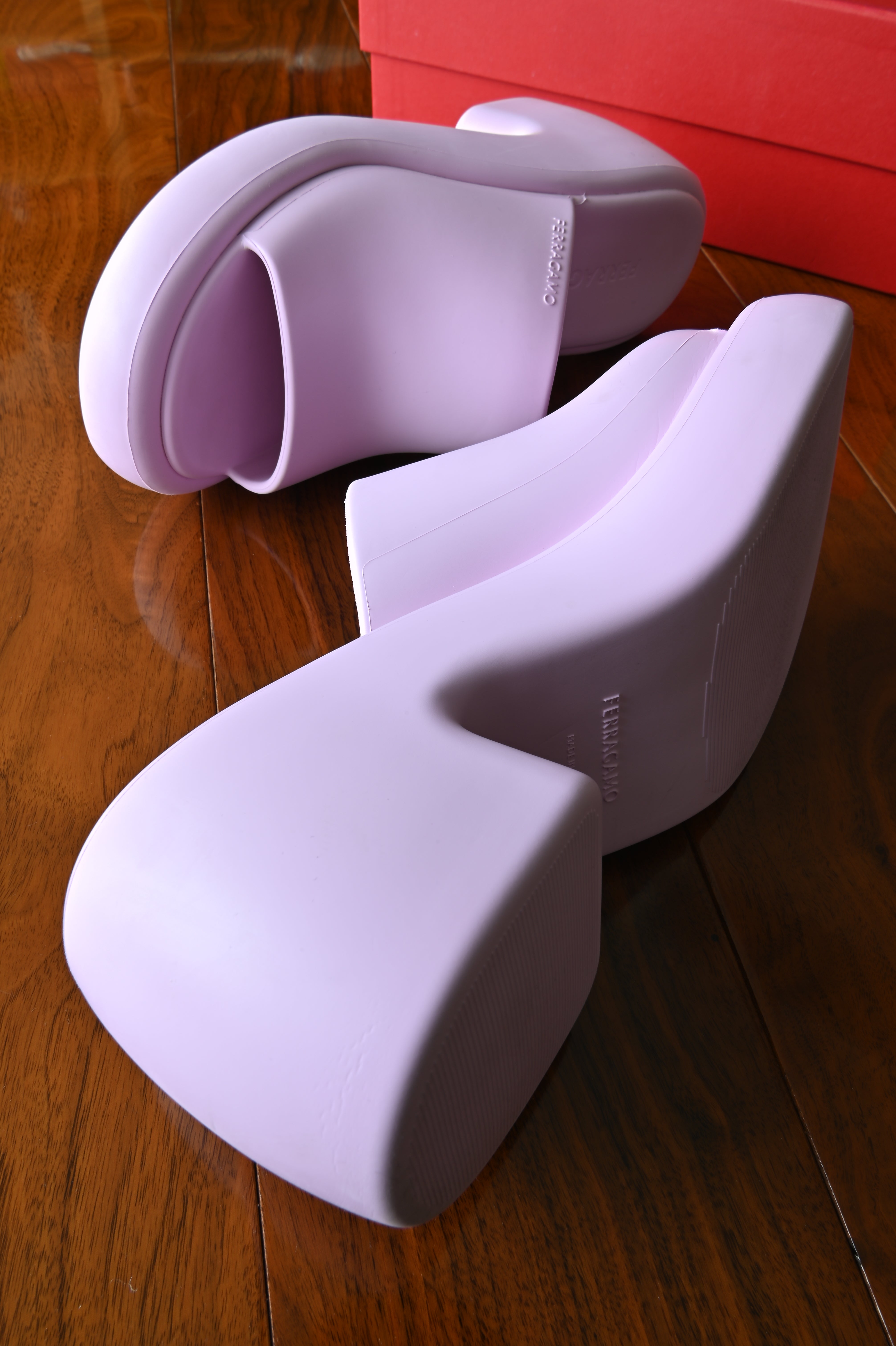 Ferragamo Deva Platform Mules in Bubblegum Pink