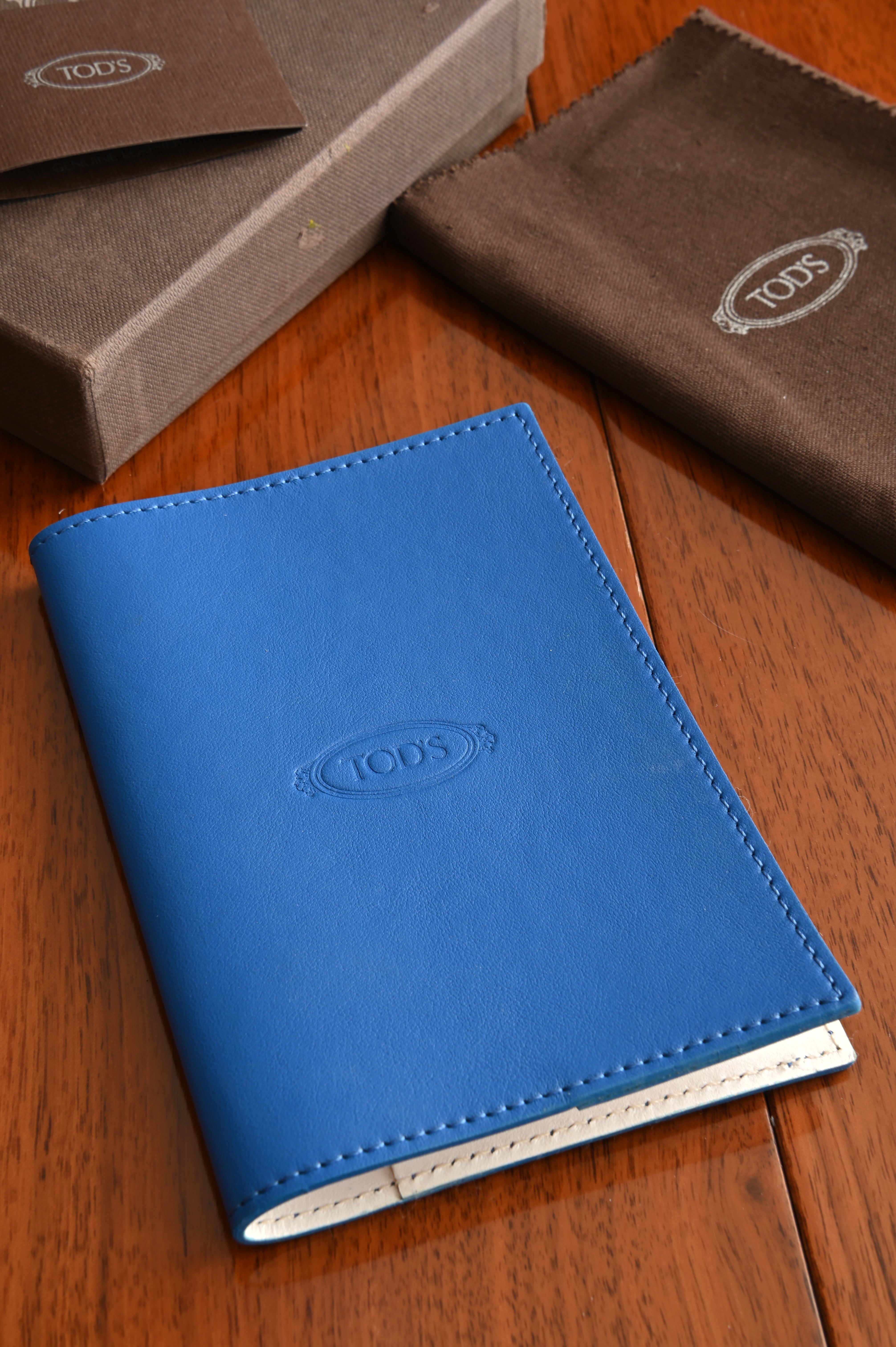 Tod's Blue Leather Passport Holder