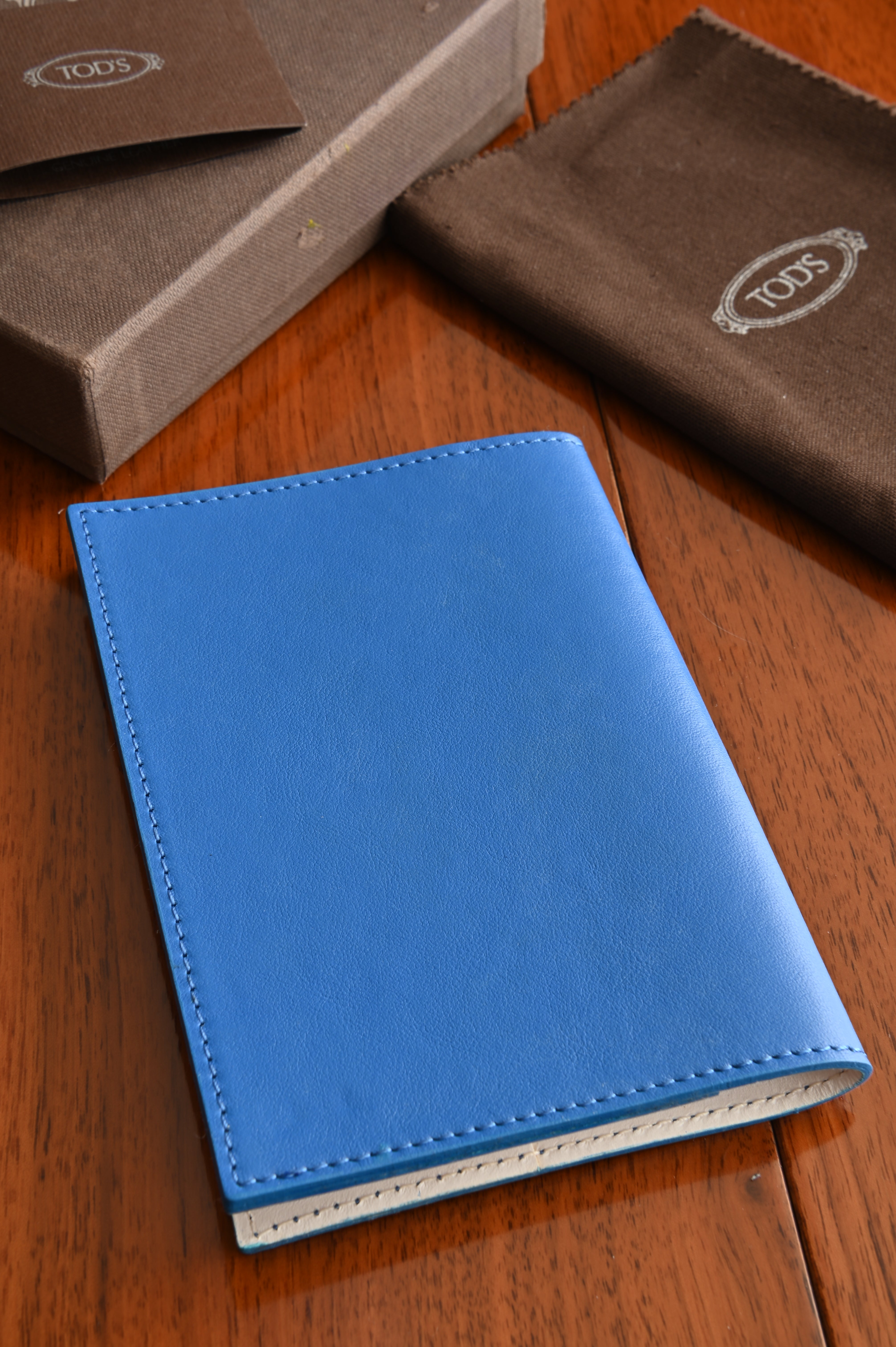 Tod's Blue Leather Passport Holder